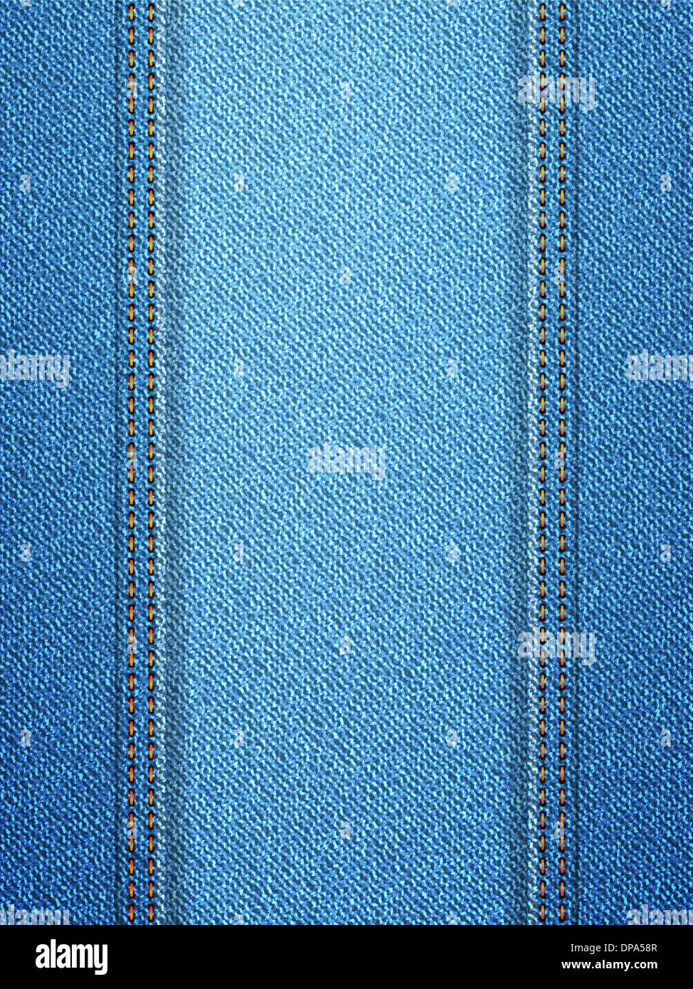 Denim Blu con sfondo con cucitura. Illustrazione Vettoriale. Foto Stock