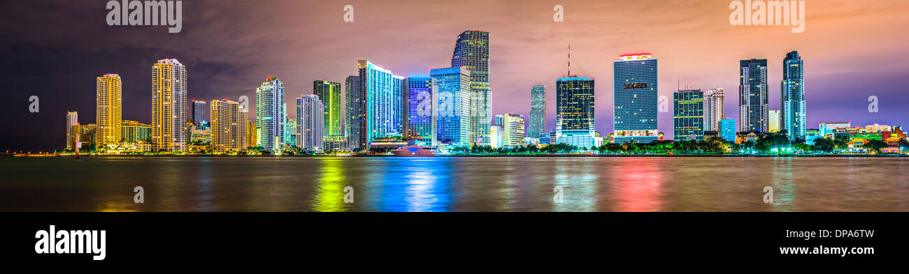 Skyline di Miami, Florida, Stati Uniti d'America. Foto Stock