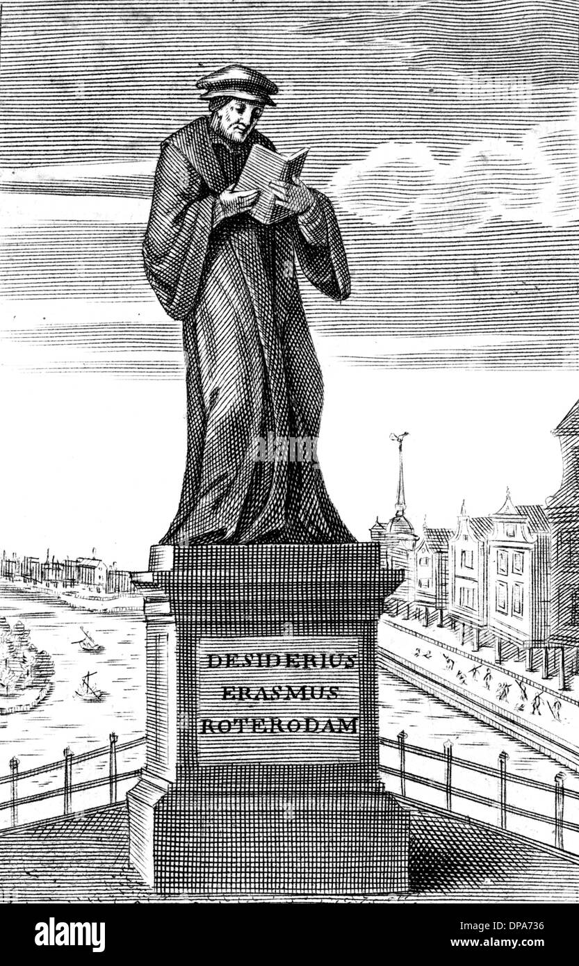 ERASMUS/STATUA Foto Stock