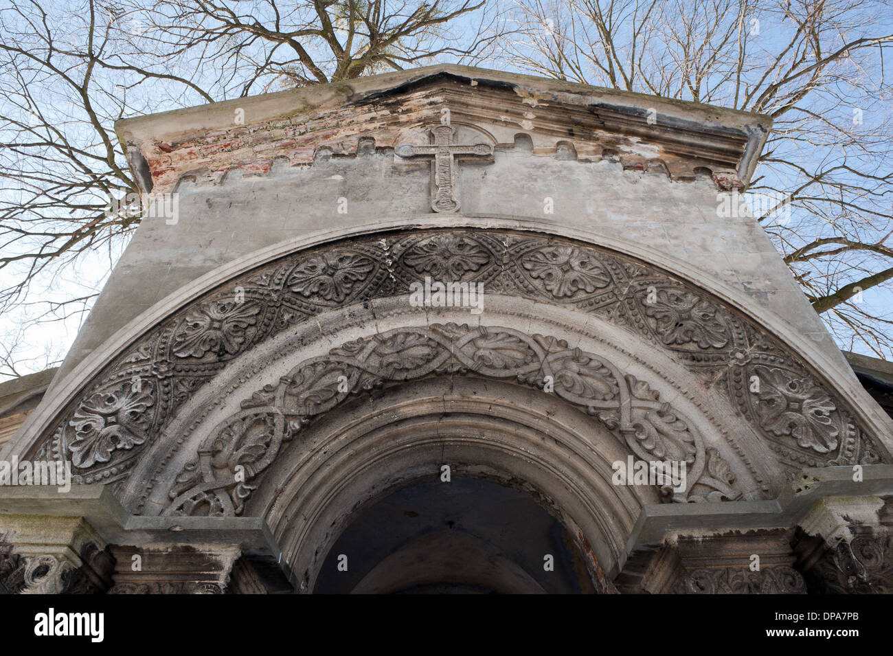 Le rovine di un palazzo (b. 1818) in Stryjow, Gmina Izbica, Krasnystaw County, Lublino voivodato, Polonia Foto Stock