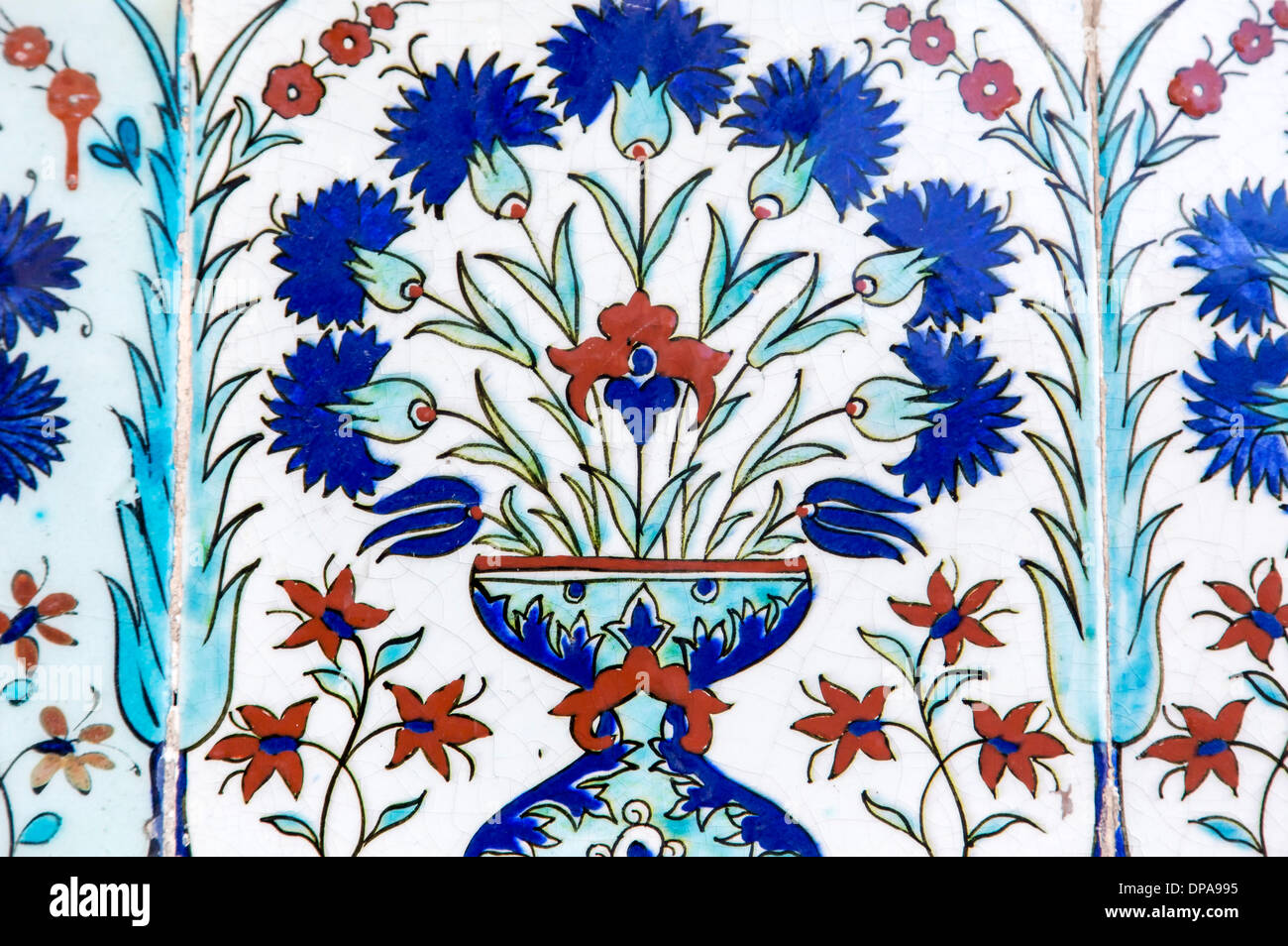 Parete decorativa piastrella, Harem, Il Palazzo di Topkapi, Istanbul, Turchia Foto Stock