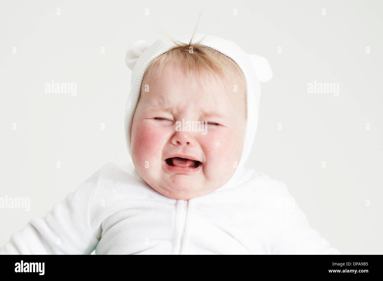 Baby girl piangere Foto Stock