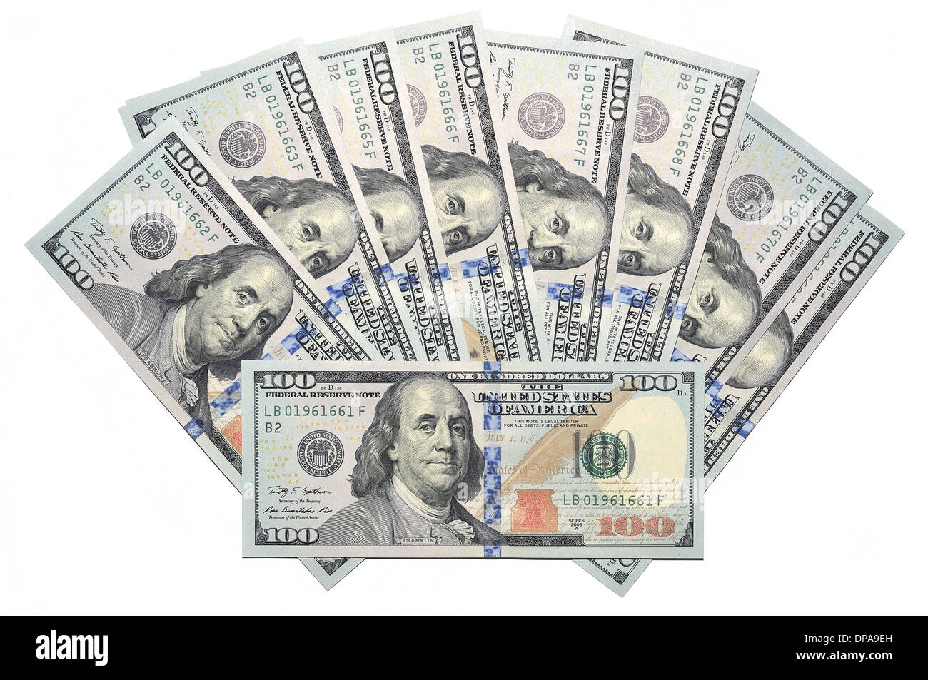 Nuovo 100 U.S. dollar banconota Foto Stock