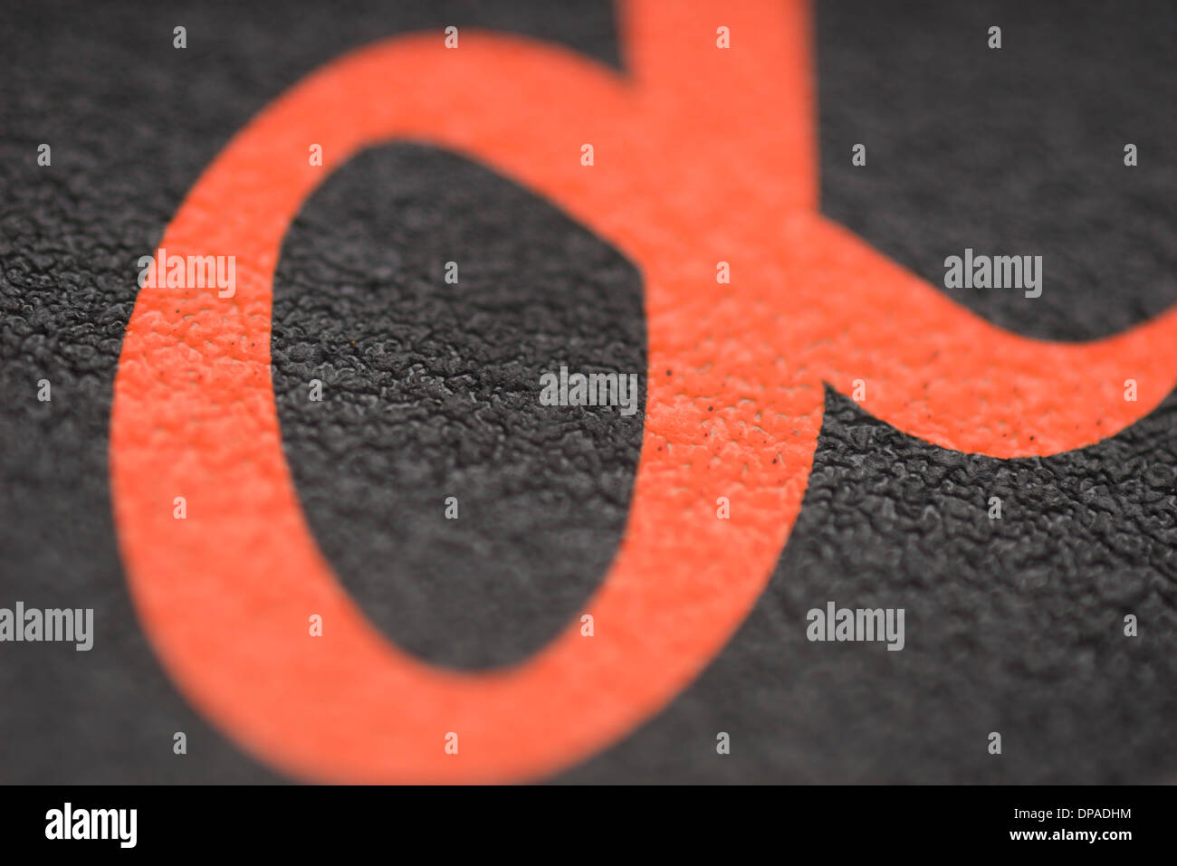 Sony Alpha schermata con il logo stampato sulla lente di plastica tappo Foto Stock