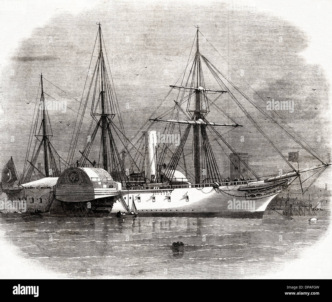 FAID GIHAAD yacht del viceré d'Egitto. Victorian xilografia incisione circa 1862 Foto Stock