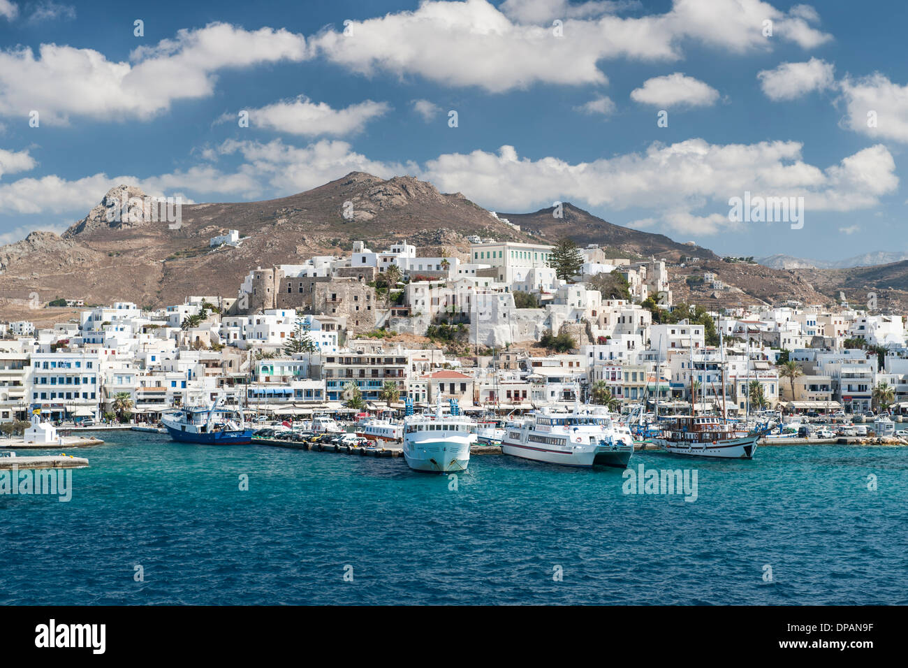 L' isola Greca di Naxos nel Mare Egeo. Foto Stock