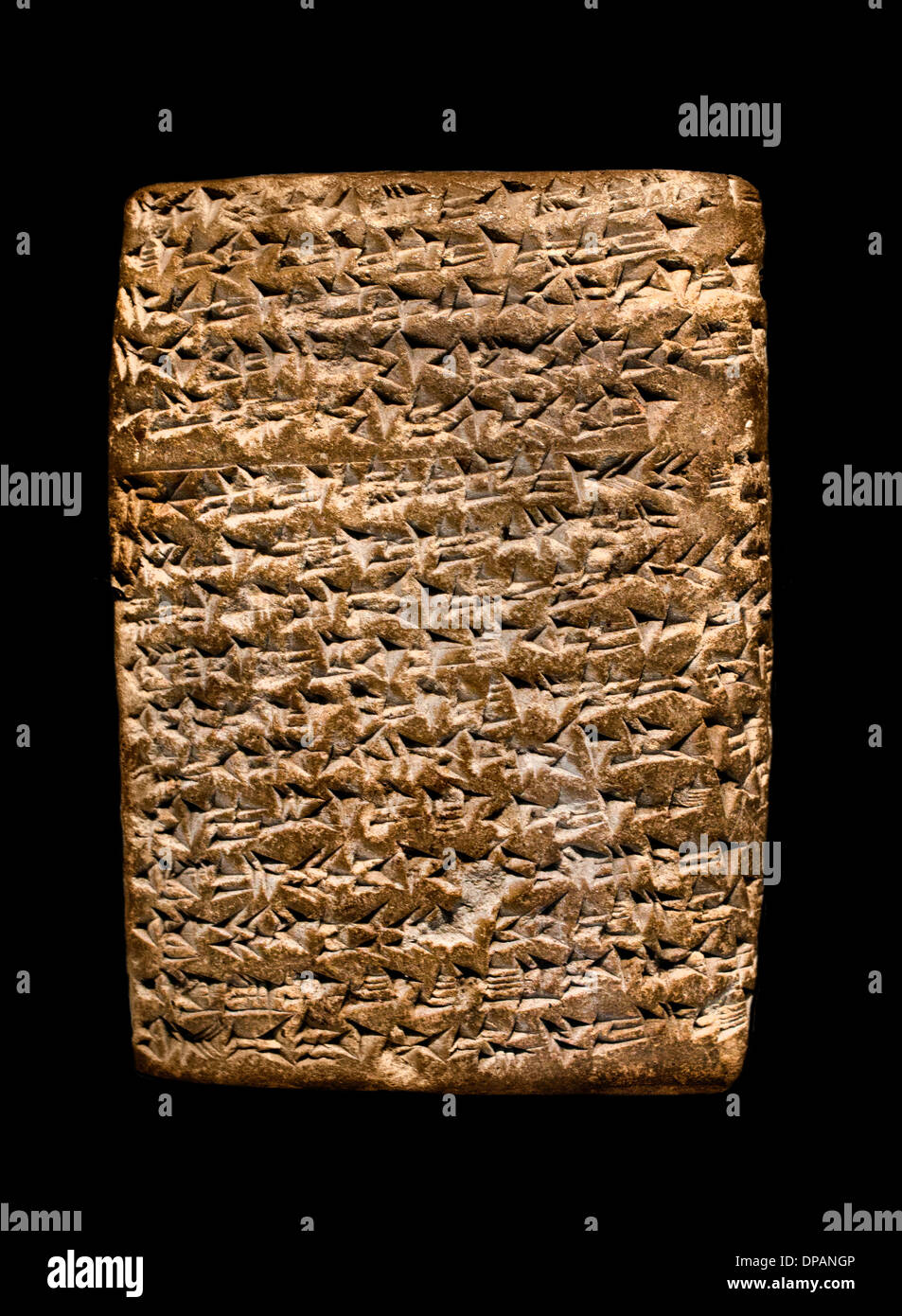 Bleak cuneiforme corrispondenza diplomatica faraone Akhenaten lingua accadica vassallo principe Akshapa Tell el Amarna Egitto 1350 BC Foto Stock