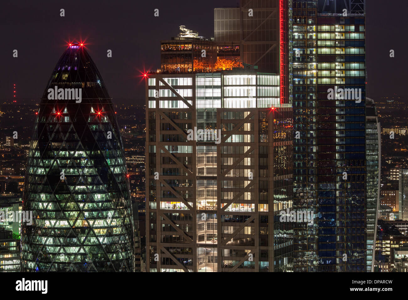 Il centro di Londra da un punto di vista elevato Foto Stock