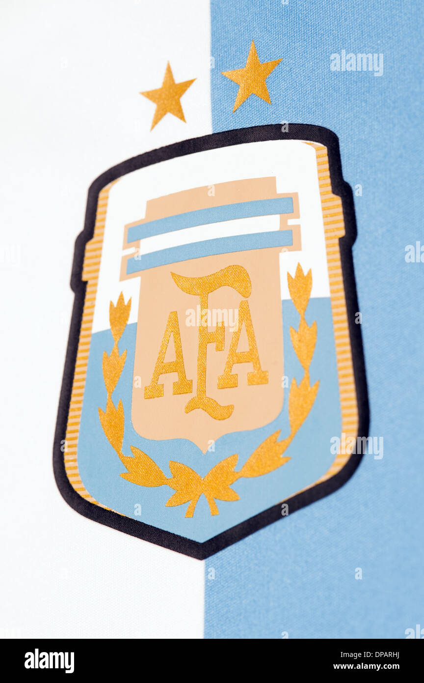 Close up della Nazionale Argentina team football shirt Foto Stock