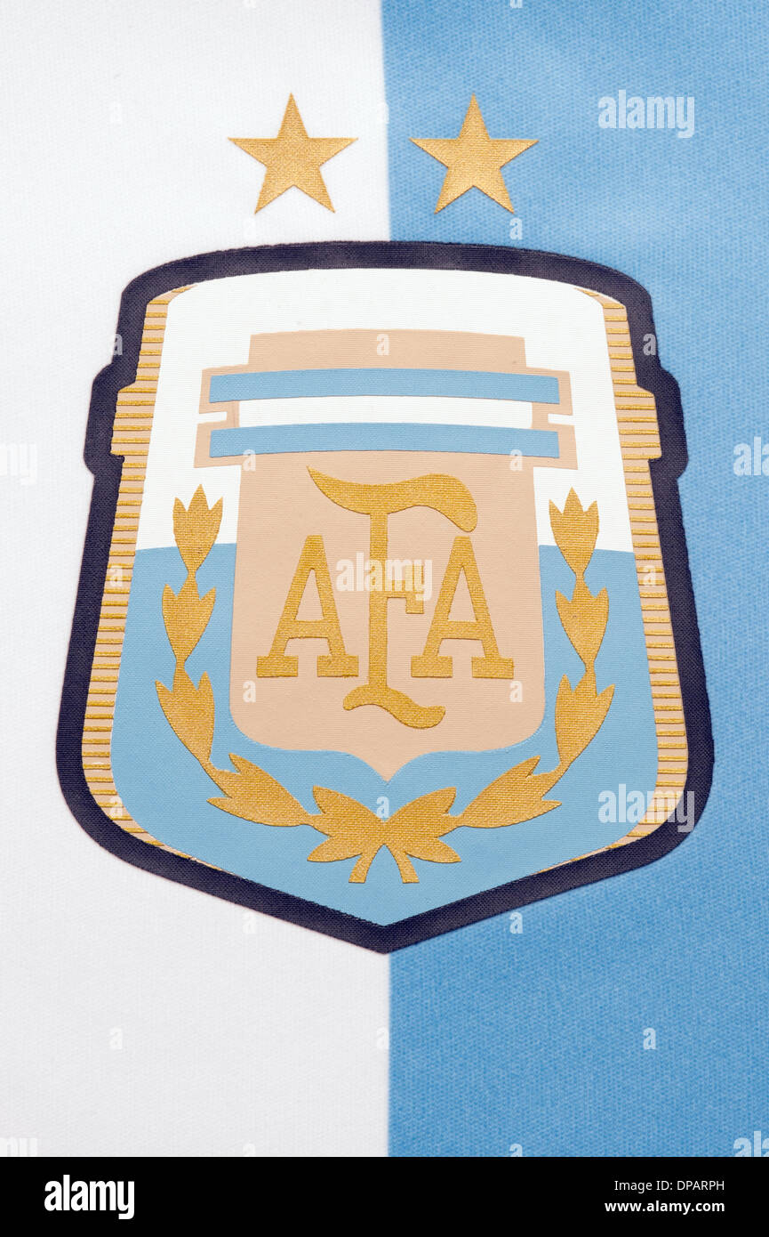 Close up della Nazionale Argentina team football shirt Foto Stock