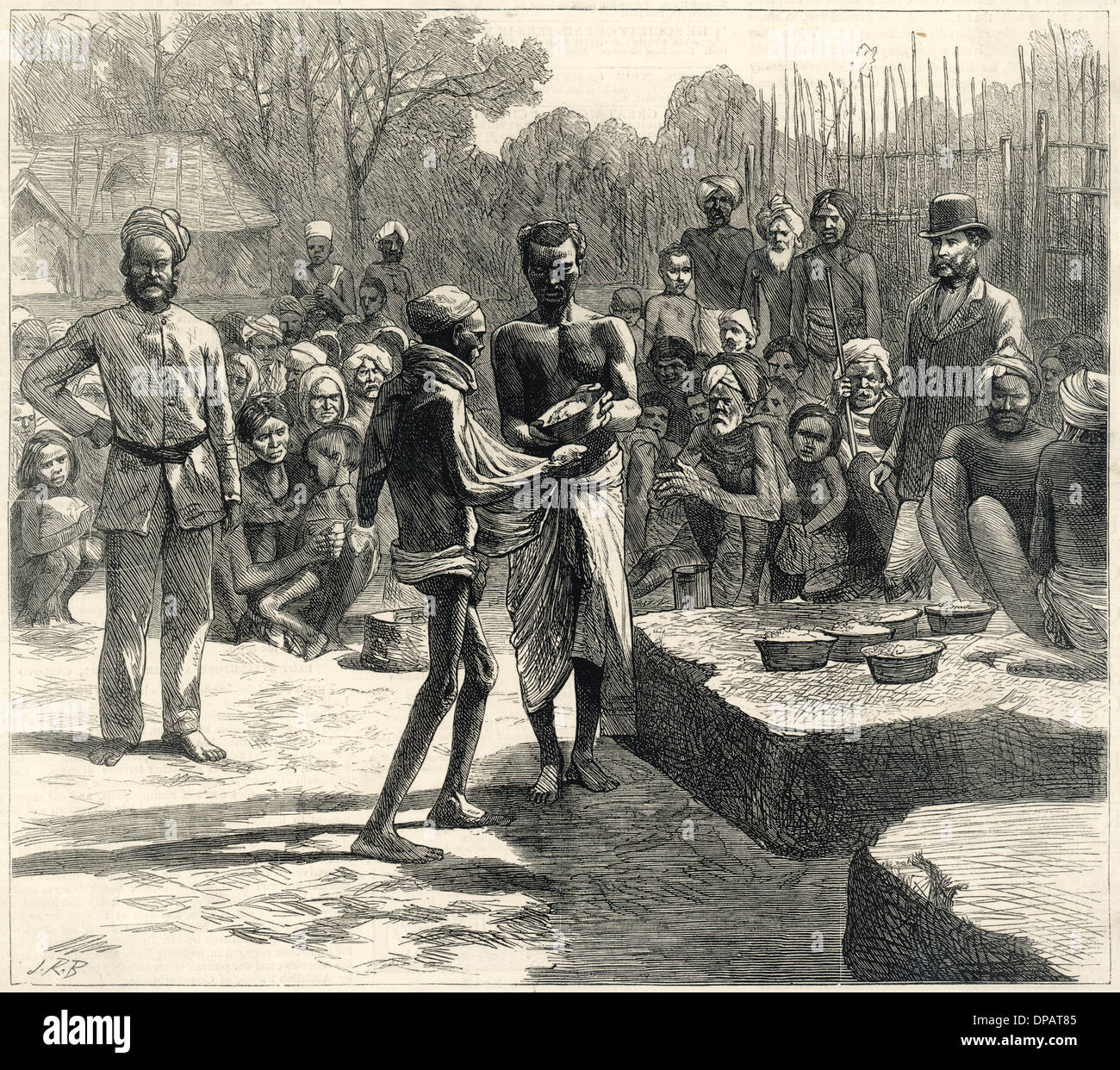 La carestia/scarico/1877 Foto Stock