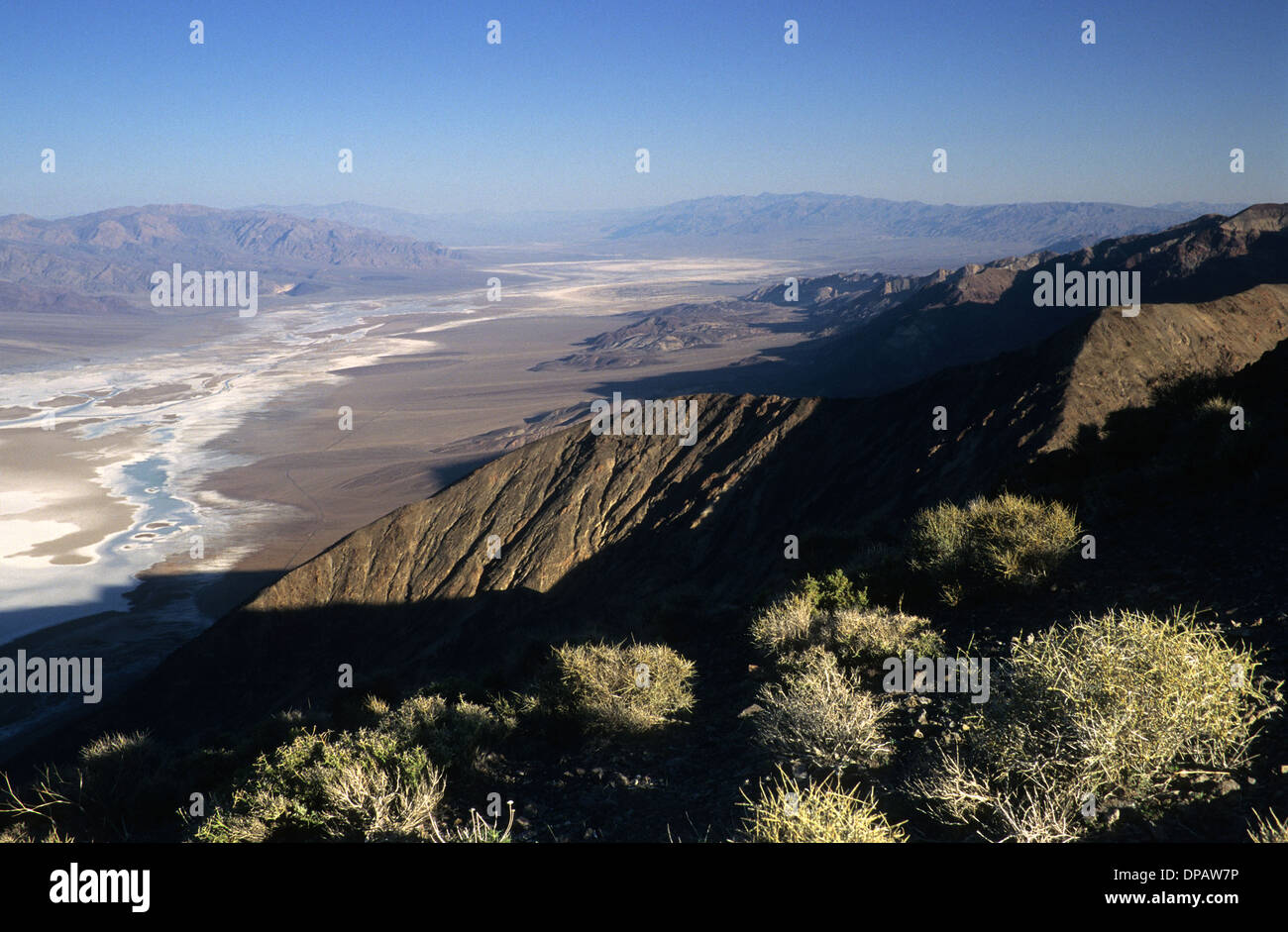 Elk248-1367 California, Parco Nazionale della Valle della Morte, Dantes View, alba sulla vallata Foto Stock