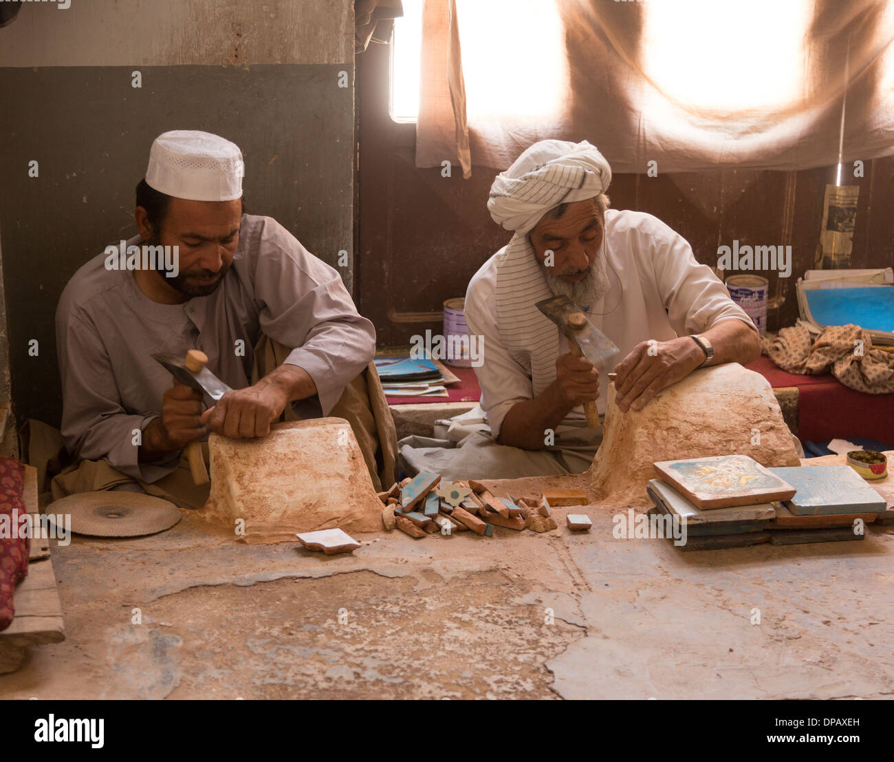 Piastrella officina della Moschea del Venerdì, Herat, Afghanistan Foto Stock