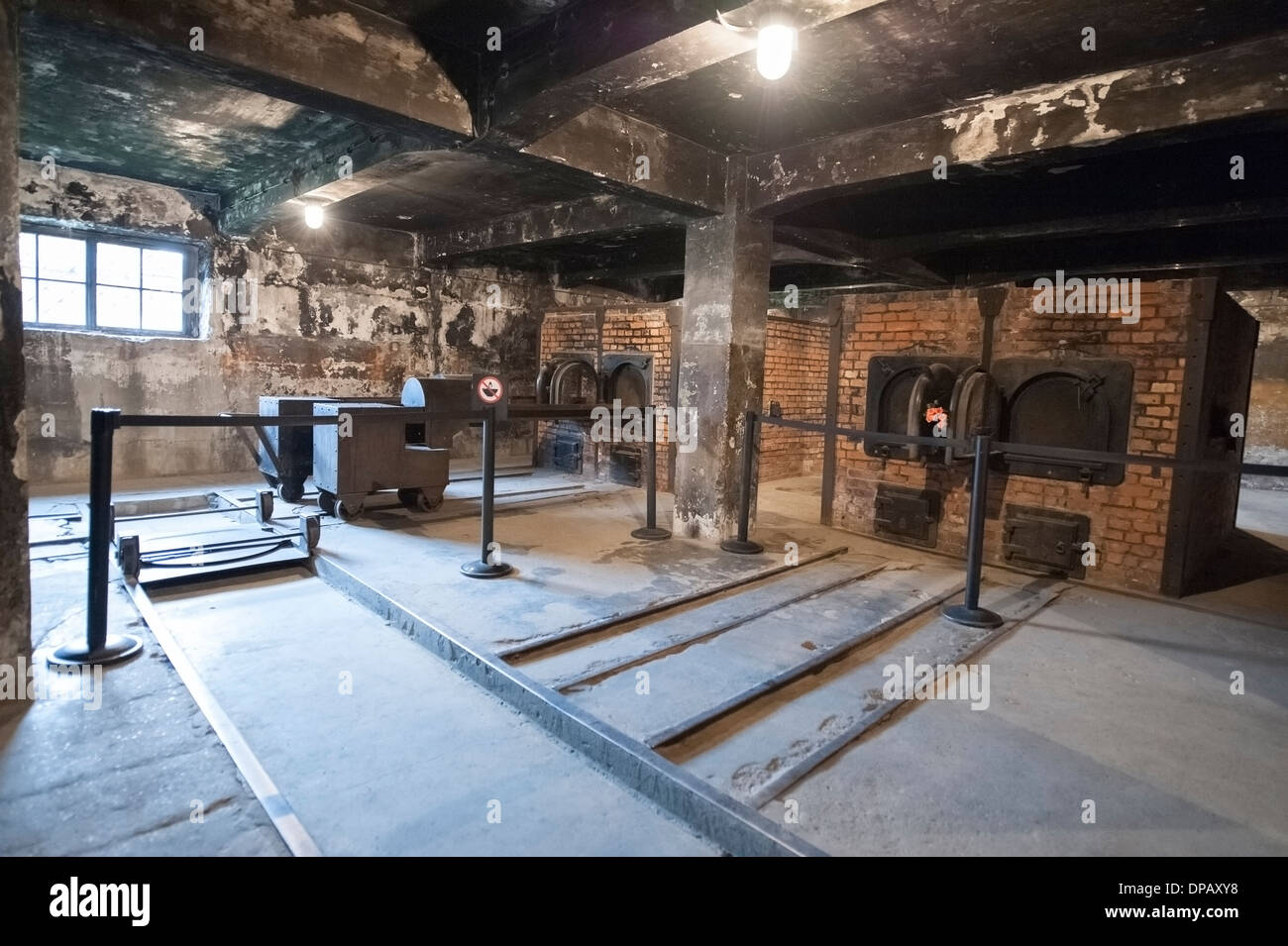 La camera a gas e crematorio, campo di concentramento di Auschwitz, Oswiecim, Polonia, Europa Foto Stock