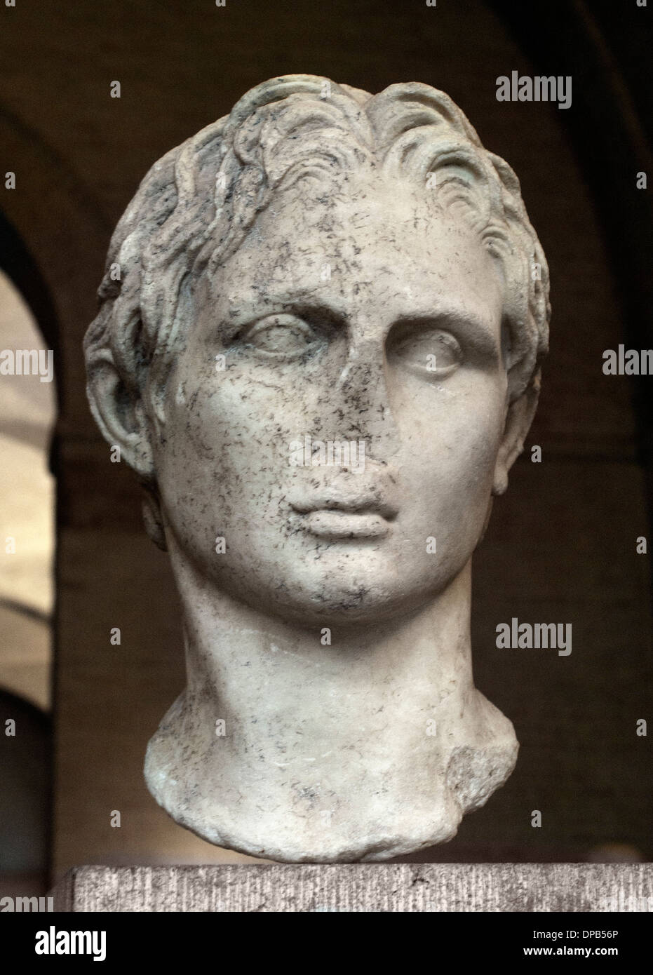 Alessandro il Grande 336 - 323 BC re di Macedonia Grecia greco ( Schwarzenberg tipo dopo la copia di una statua di Lisippo ) 330 BC Foto Stock