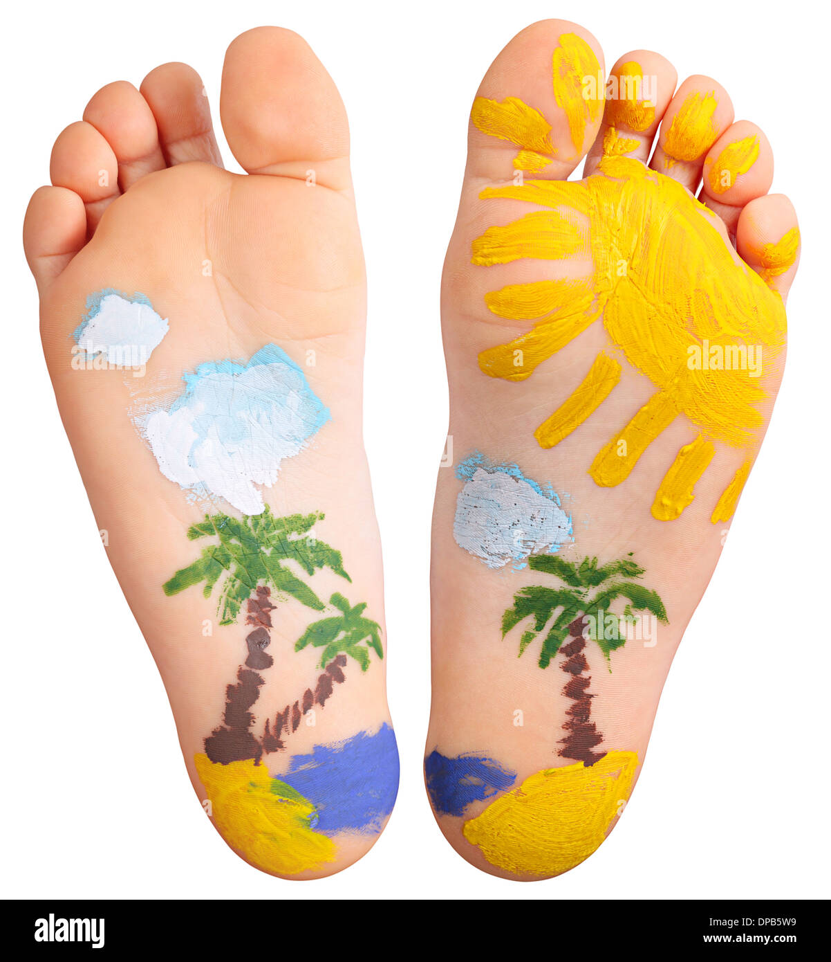 Illustrazione di idea circa il sogno di viaggiare per mare caldo Foto Stock