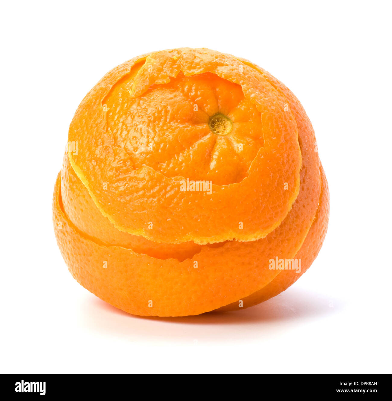 Arancione con doppio strato di pelle isolati su sfondo bianco. La salvaguardia e il concetto di sicurezza. Foto Stock