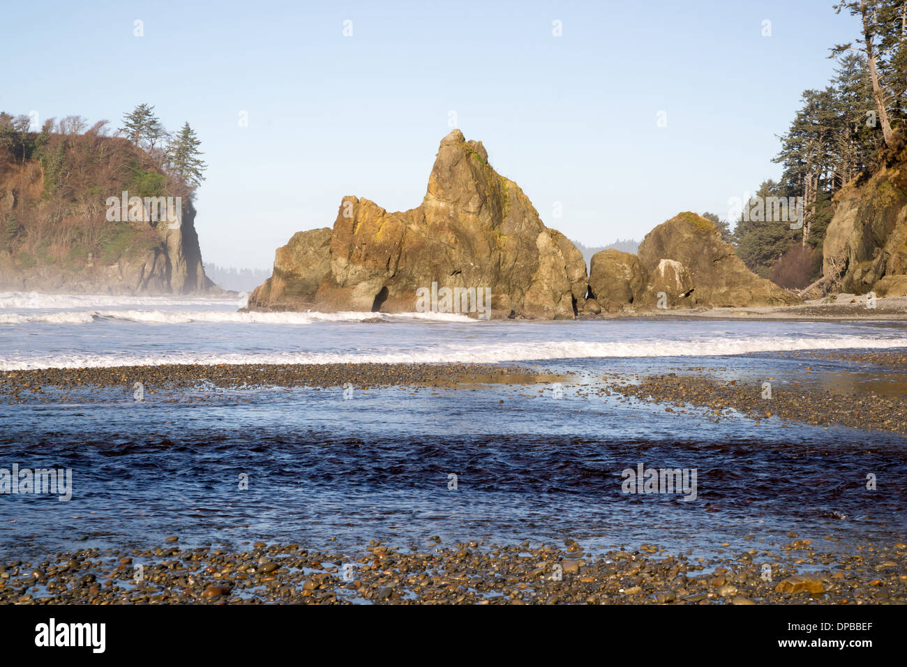 Il Parco nazionale di Olympic paesaggio Paciifc Oceano scena costiere Foto Stock