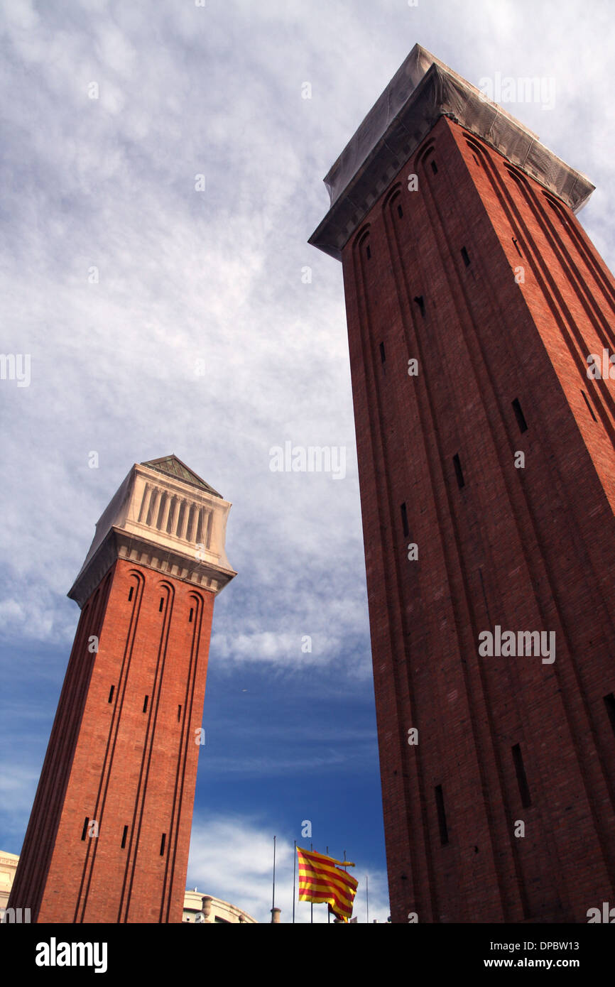 Plaça d'Espanya a Barcellona Foto Stock