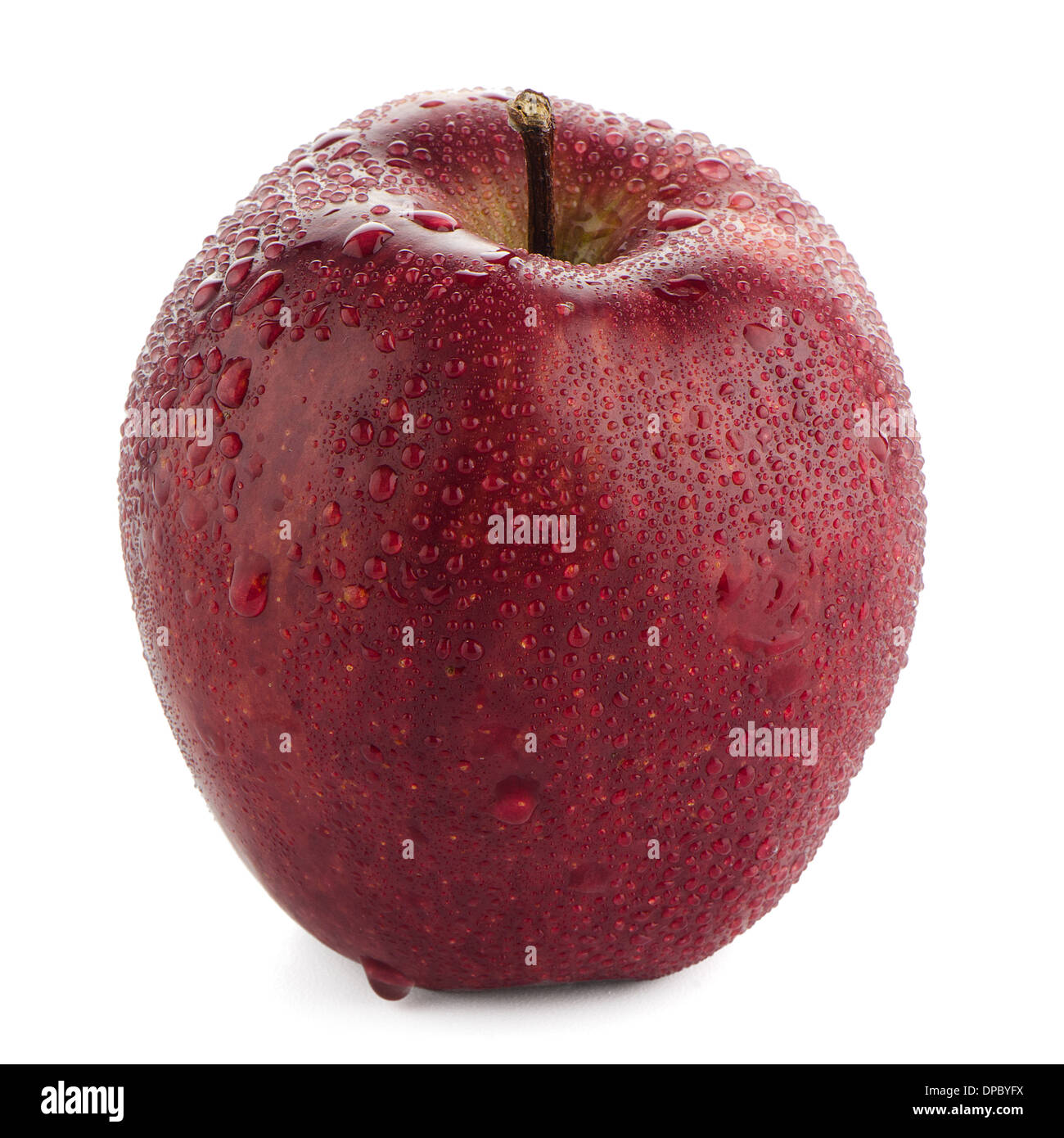 Apple rosso isolato su sfondo bianco. Foto Stock