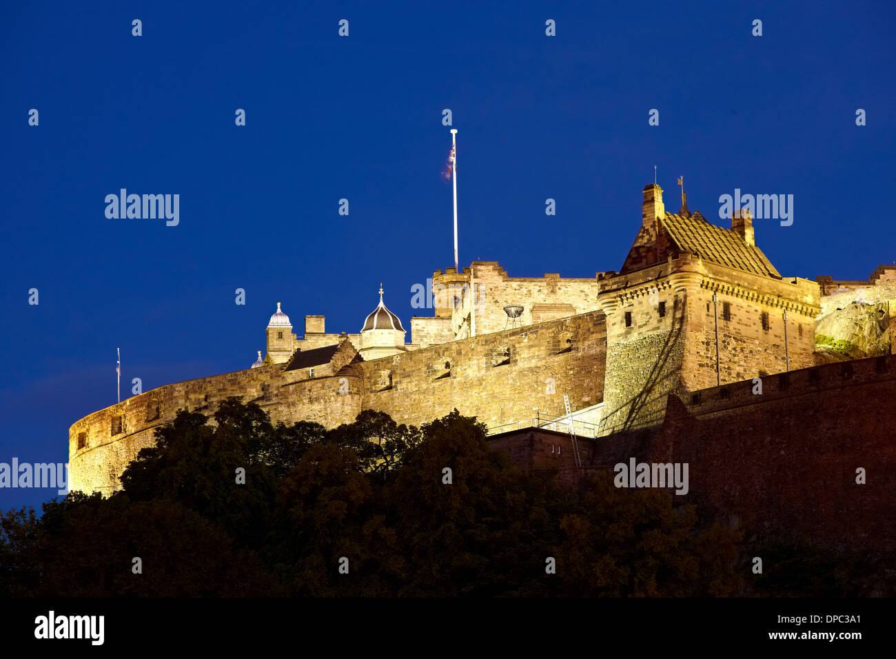 Il Castello di Edimburgo a twlight Foto Stock