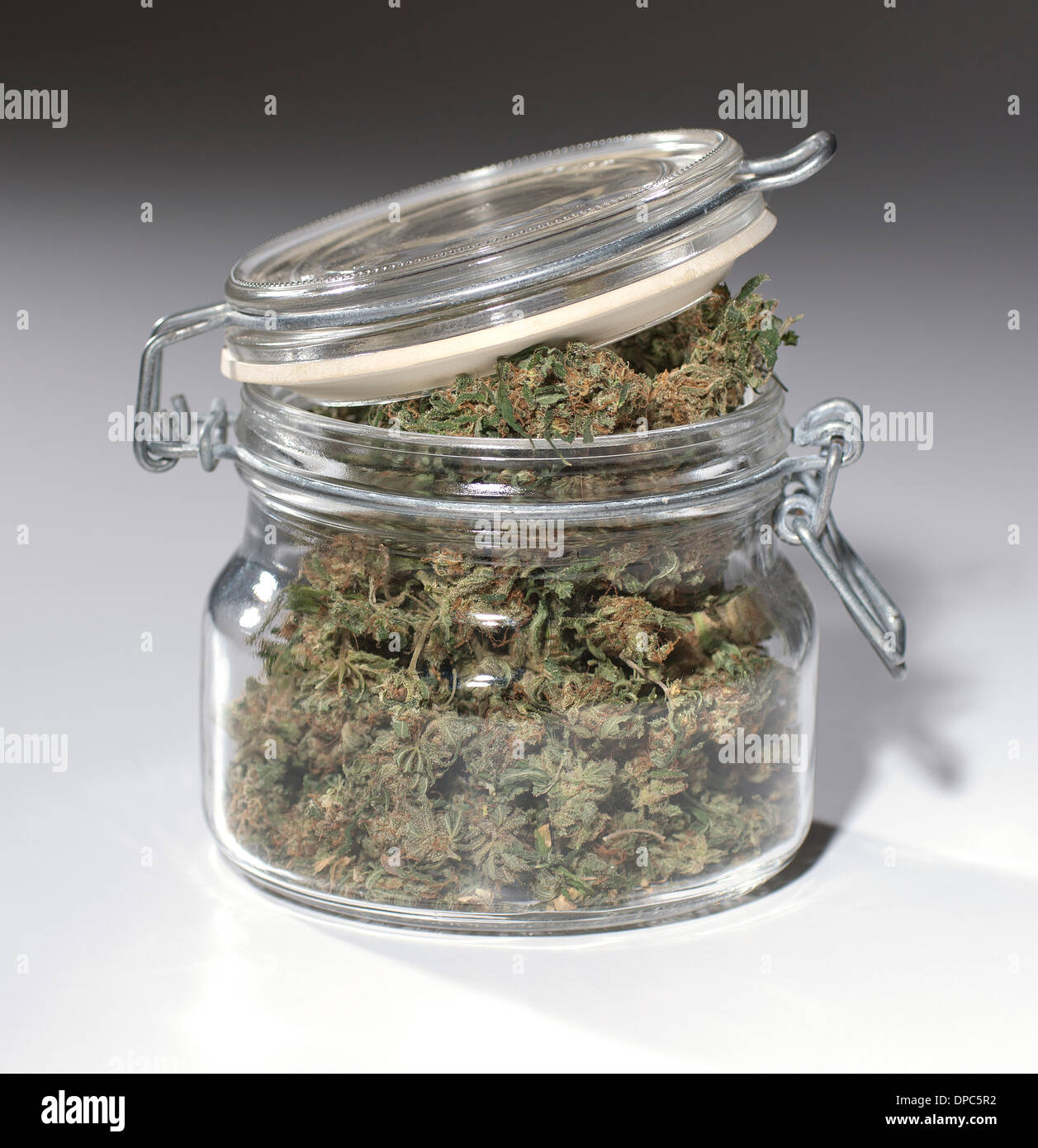 Boccioli di marijuana in un vaso Foto Stock