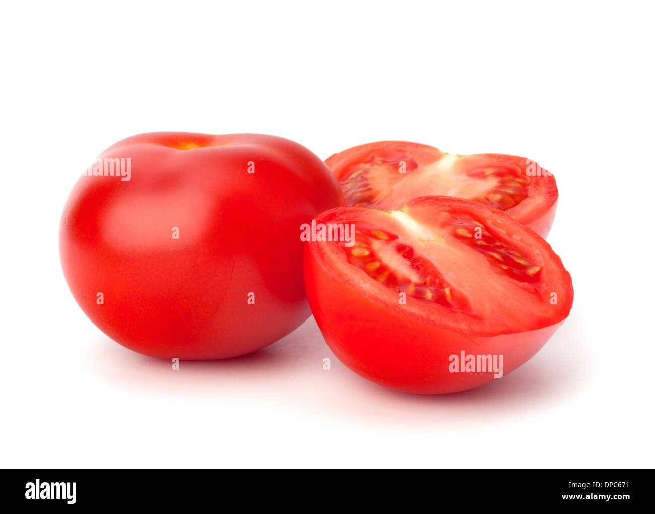 Vegetali di pomodoro isolato su sfondo bianco Foto Stock