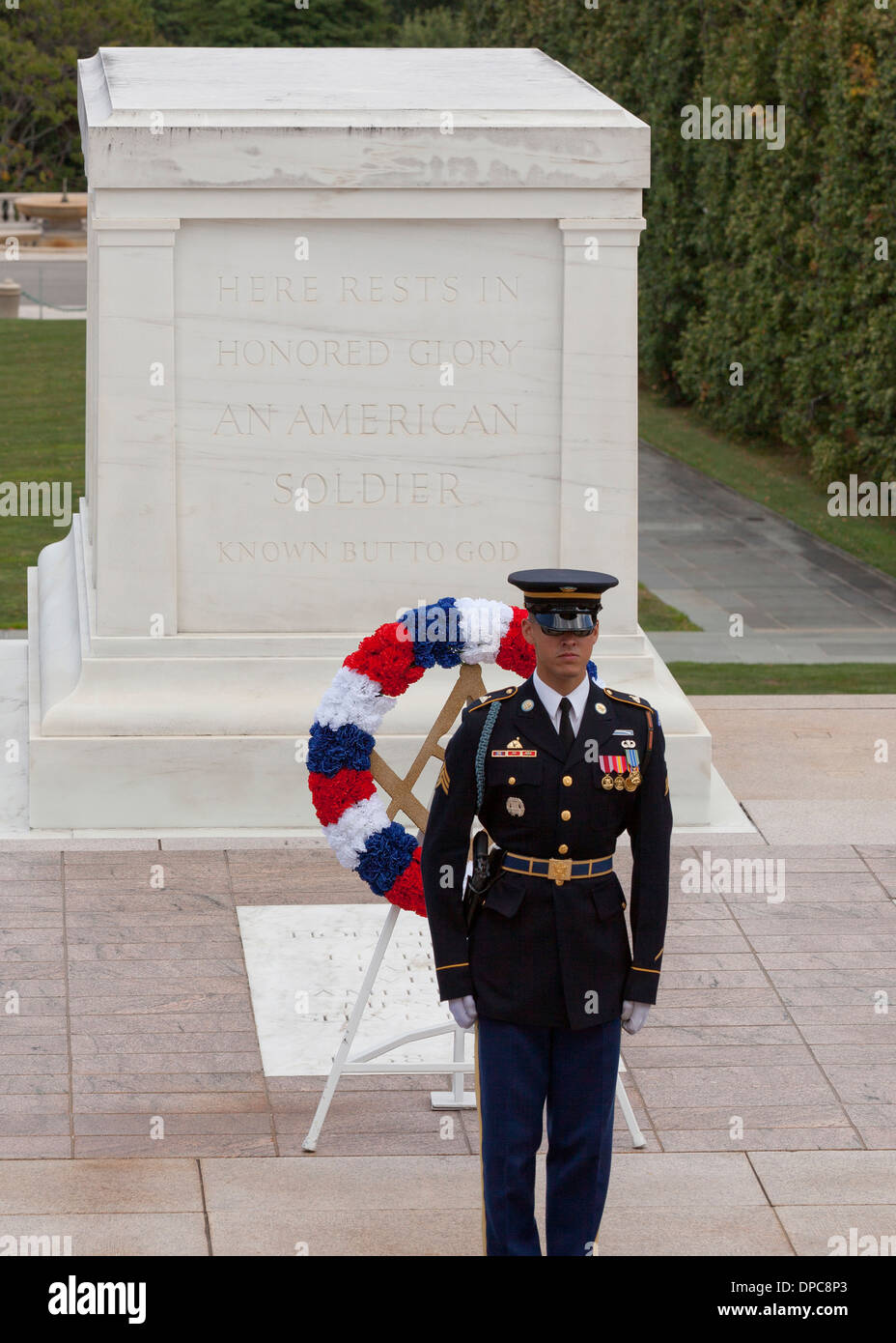 La Tomba degli Ignoti, il Cimitero Nazionale di Arlington - Washington DC, Stati Uniti d'America Foto Stock