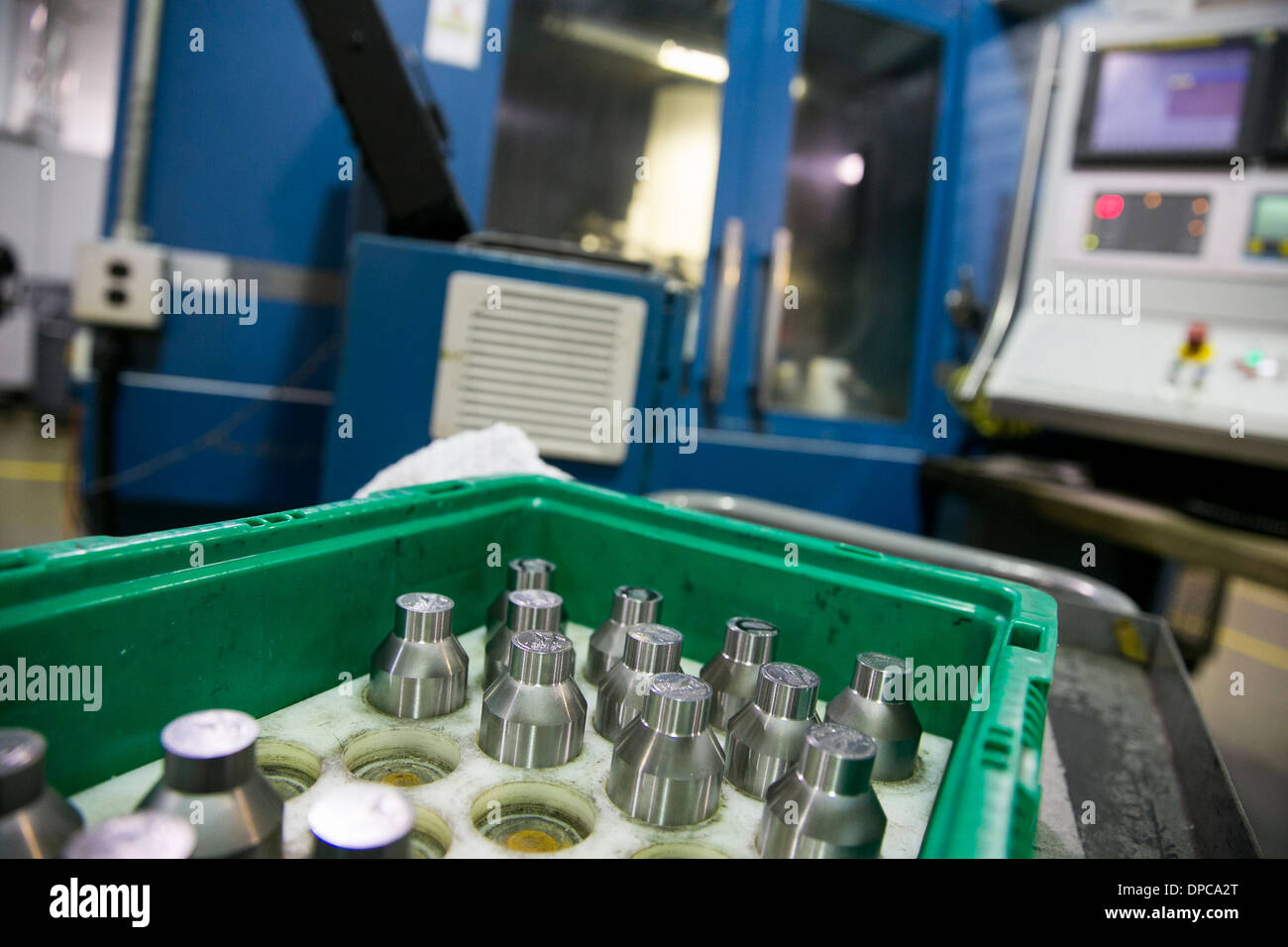 Trimestre coin die manufacturing presso la filiale di Filadelfia negli Stati Uniti alla menta. Foto Stock