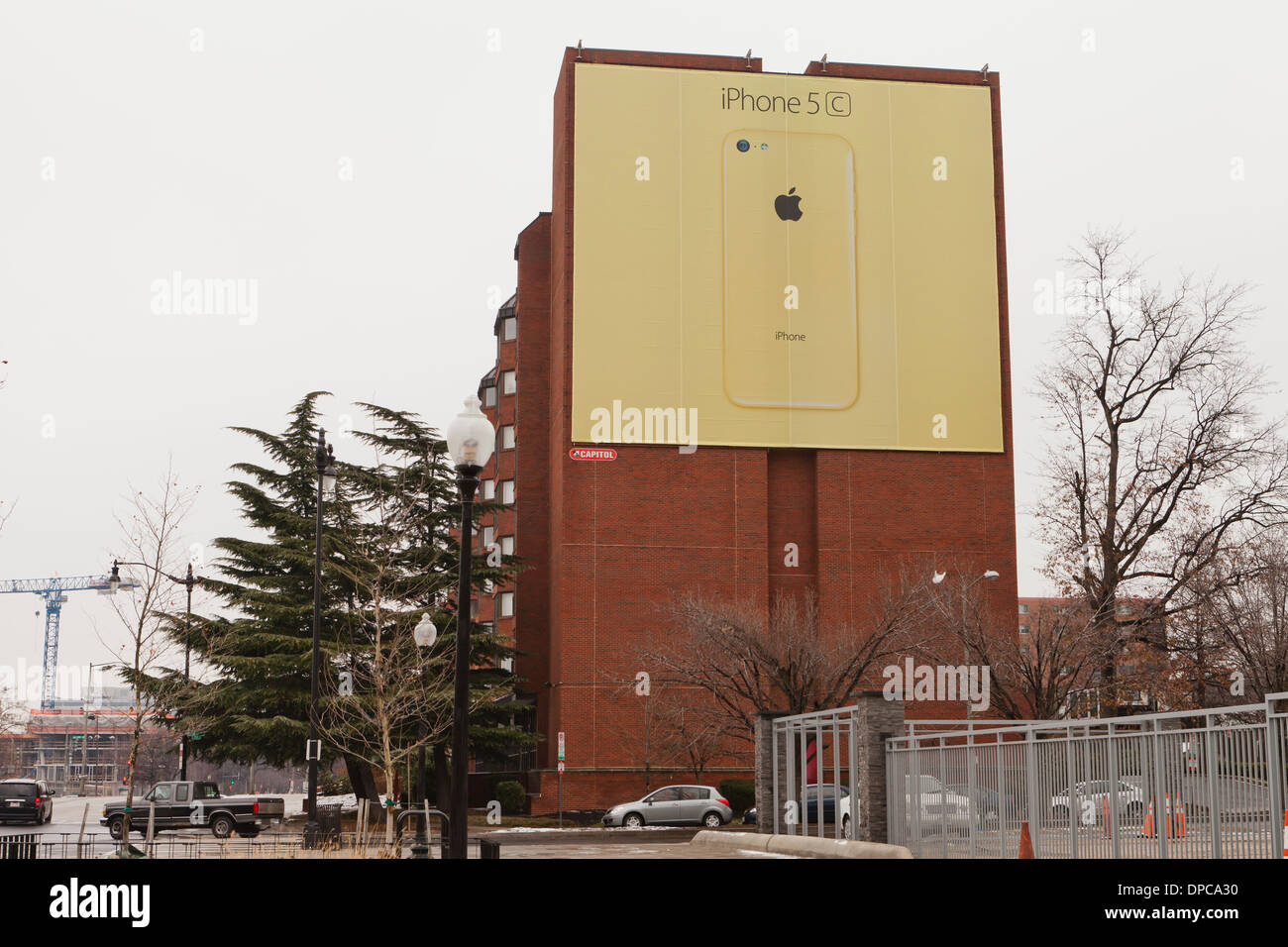 Apple iPhone 5c annuncio sul lato dell'edificio - Washington DC, Stati Uniti d'America Foto Stock