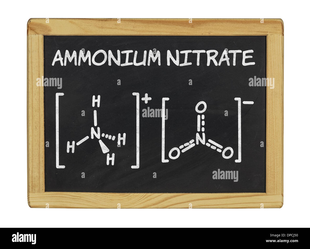Formula chimica del nitrato di ammonio Foto Stock