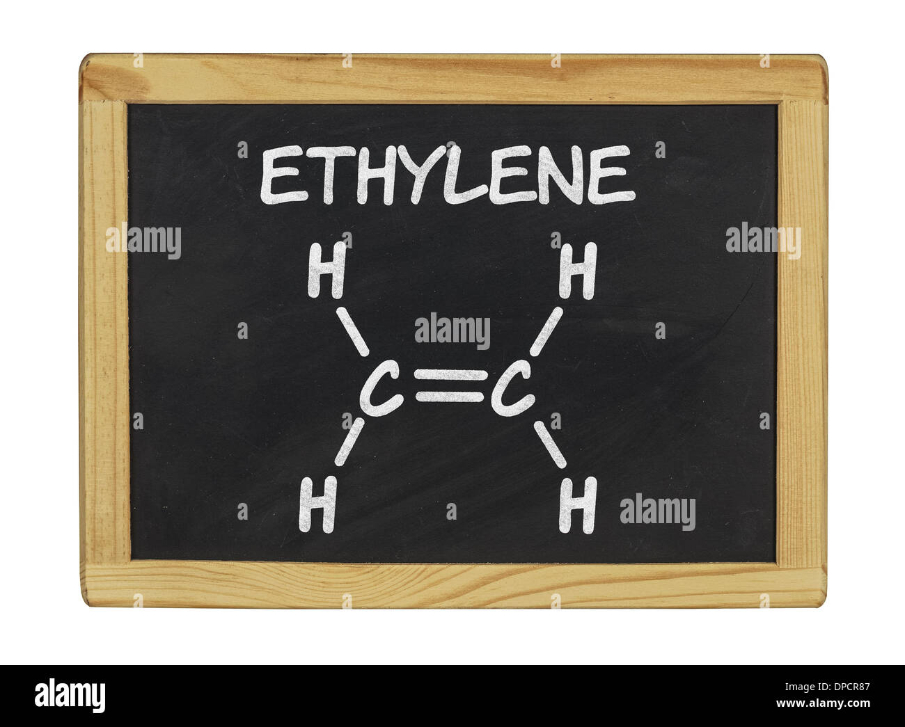 Formula chimica di etilene su una lavagna Foto Stock
