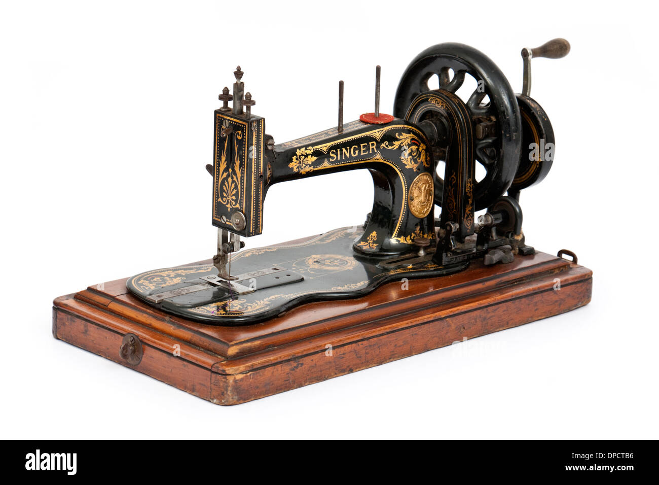 Cantante antichi manuale macchina da cucire Foto Stock