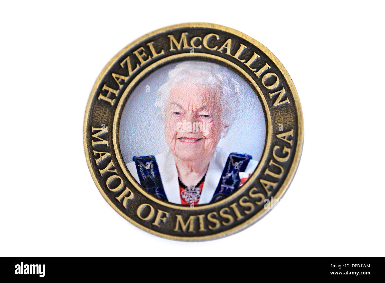 Sindaco Hazel McCallion medaglia commemorativa, 1 gennaio 2014. Foto Stock