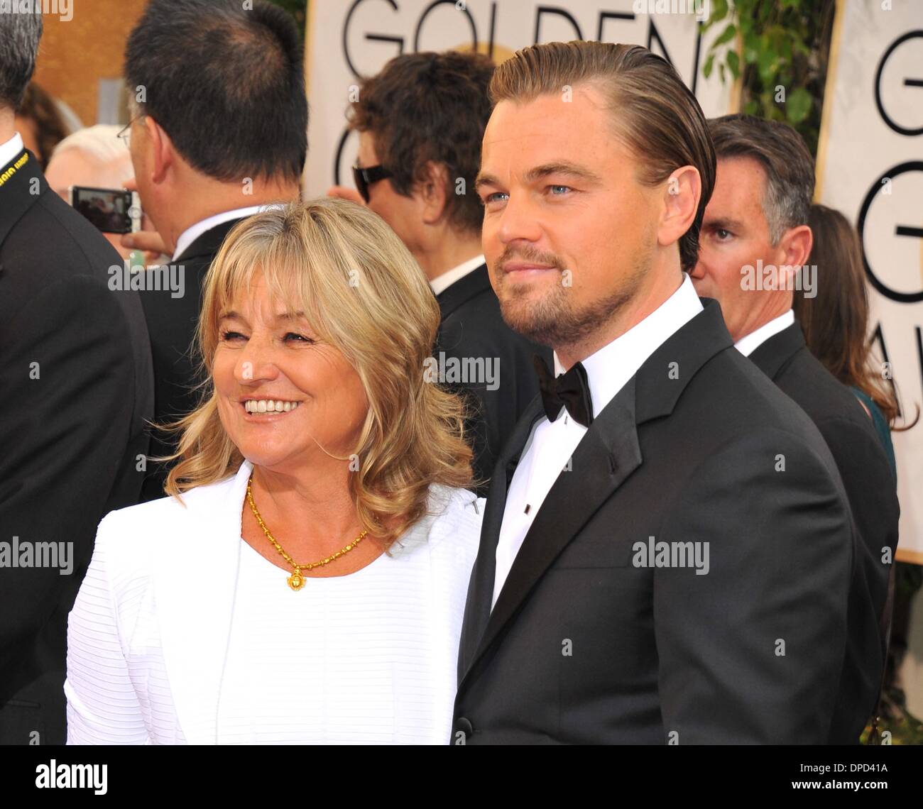 Beverly Hills, in California, Stati Uniti d'America. Xii gen, 2014. Irmelin Indenbirken-DiCaprio, Leonardo DiCaprio presso gli arrivi per 71st Golden Globe Awards - Gli arrivi 4, il Beverly Hilton Hotel di Beverly Hills, CA 12 gennaio 2014. Credito: Linda Wheeler/Everett raccolta/Alamy Live News Foto Stock