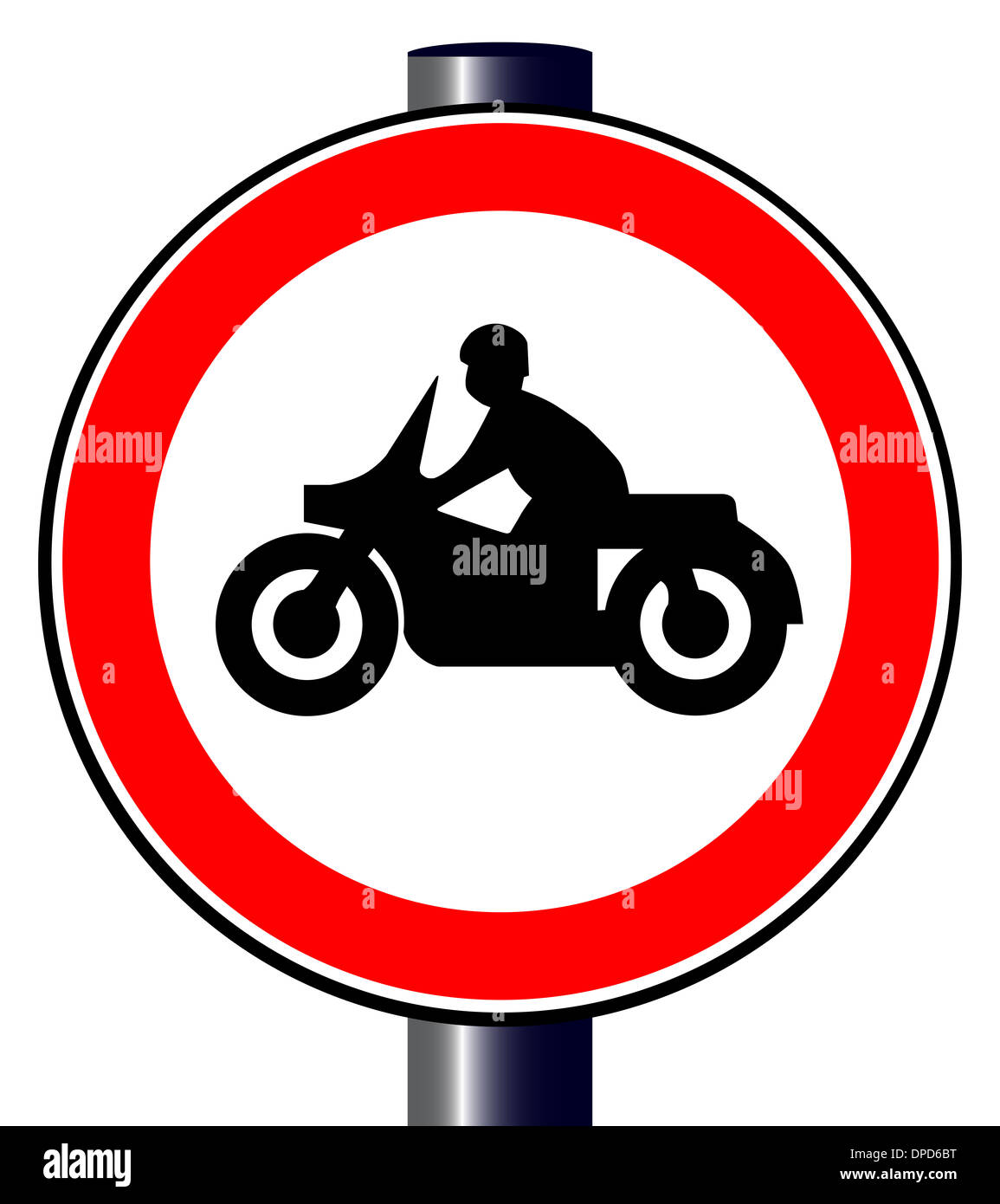 Una grande rotonda rossa la visualizzazione del traffico di un motociclo Foto Stock