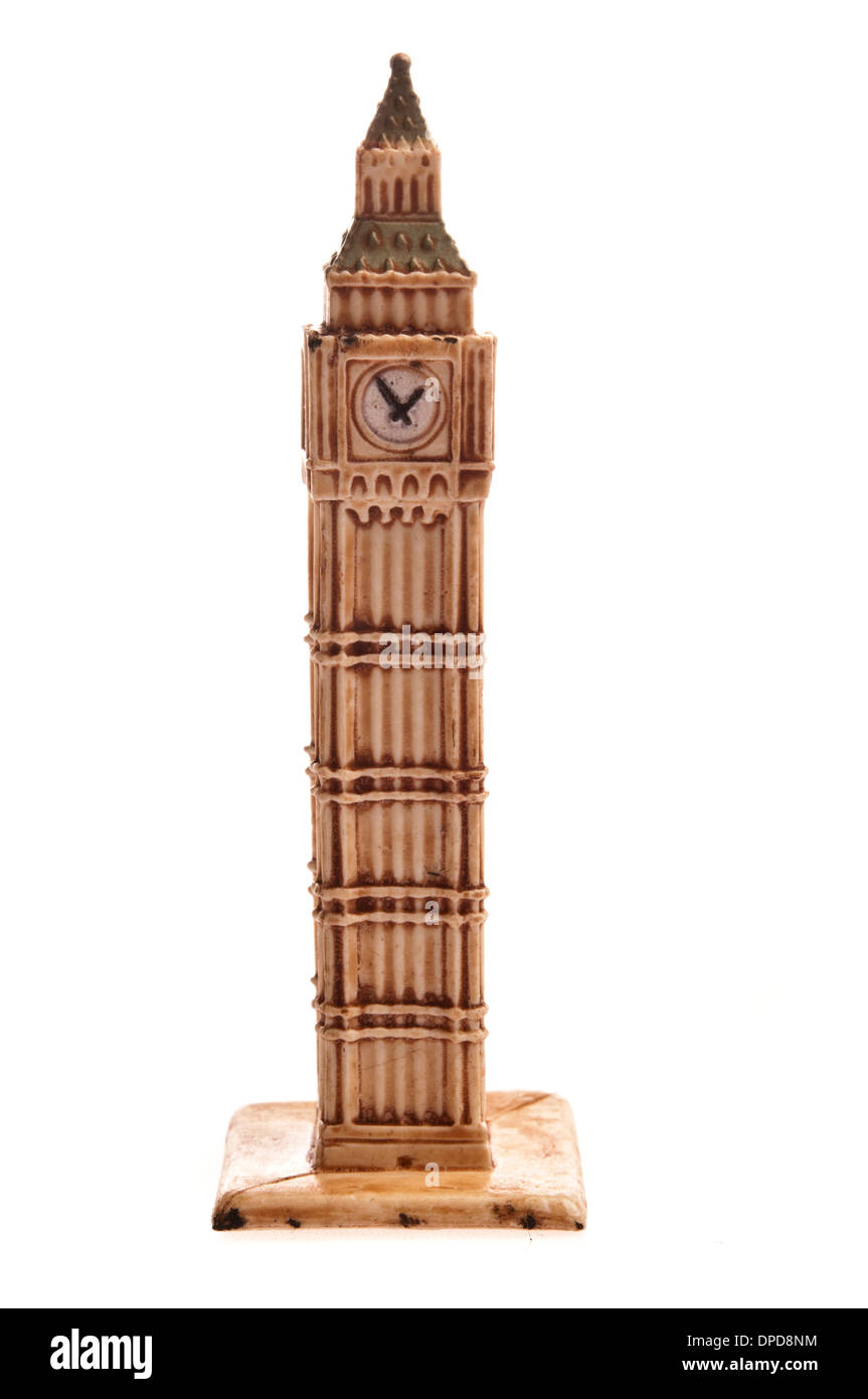 Replica in plastica del famoso monumento Big Ben orologio Foto Stock