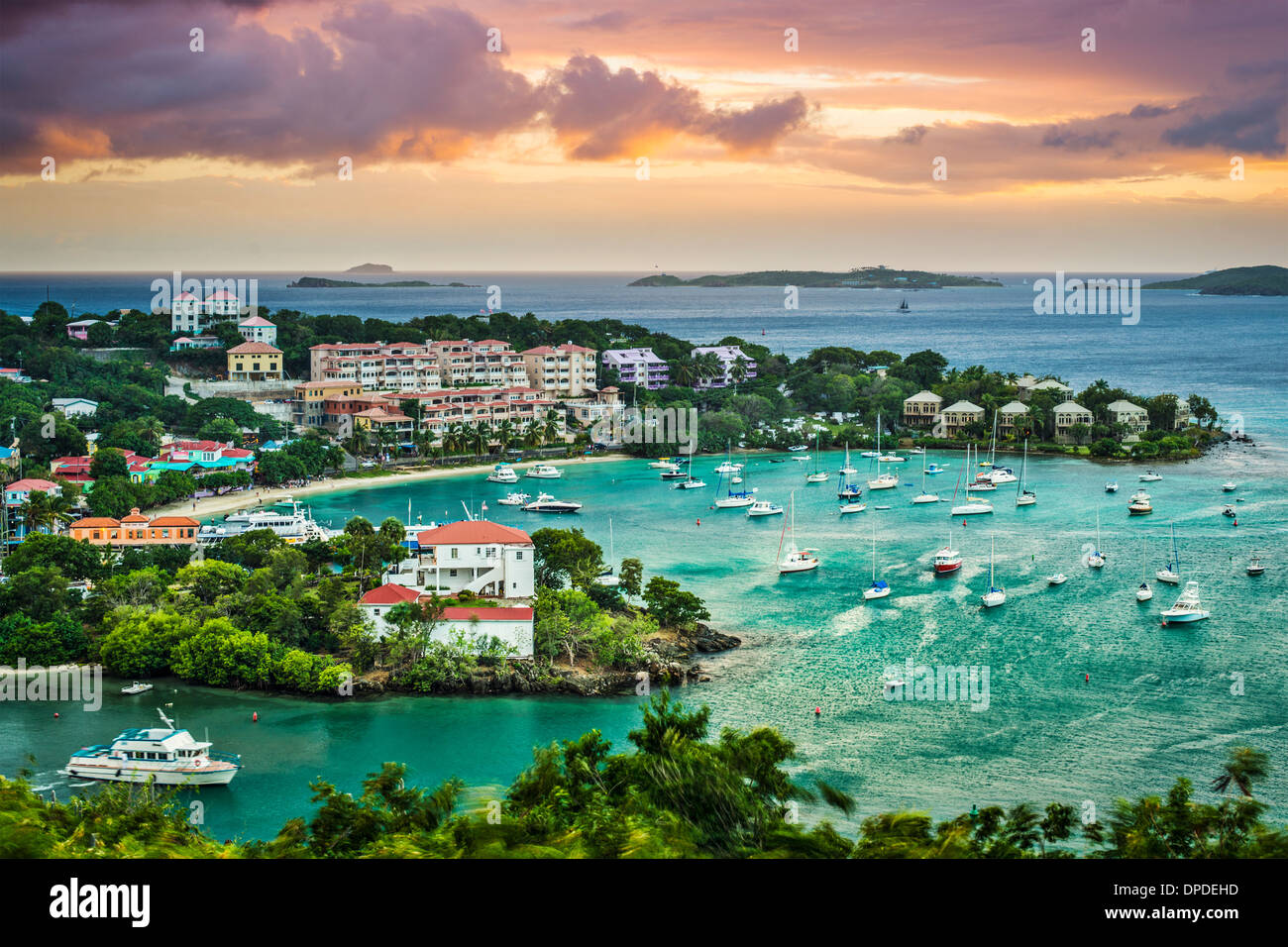 Cruz Bay St John, Stati Uniti Isole Vergini. Foto Stock
