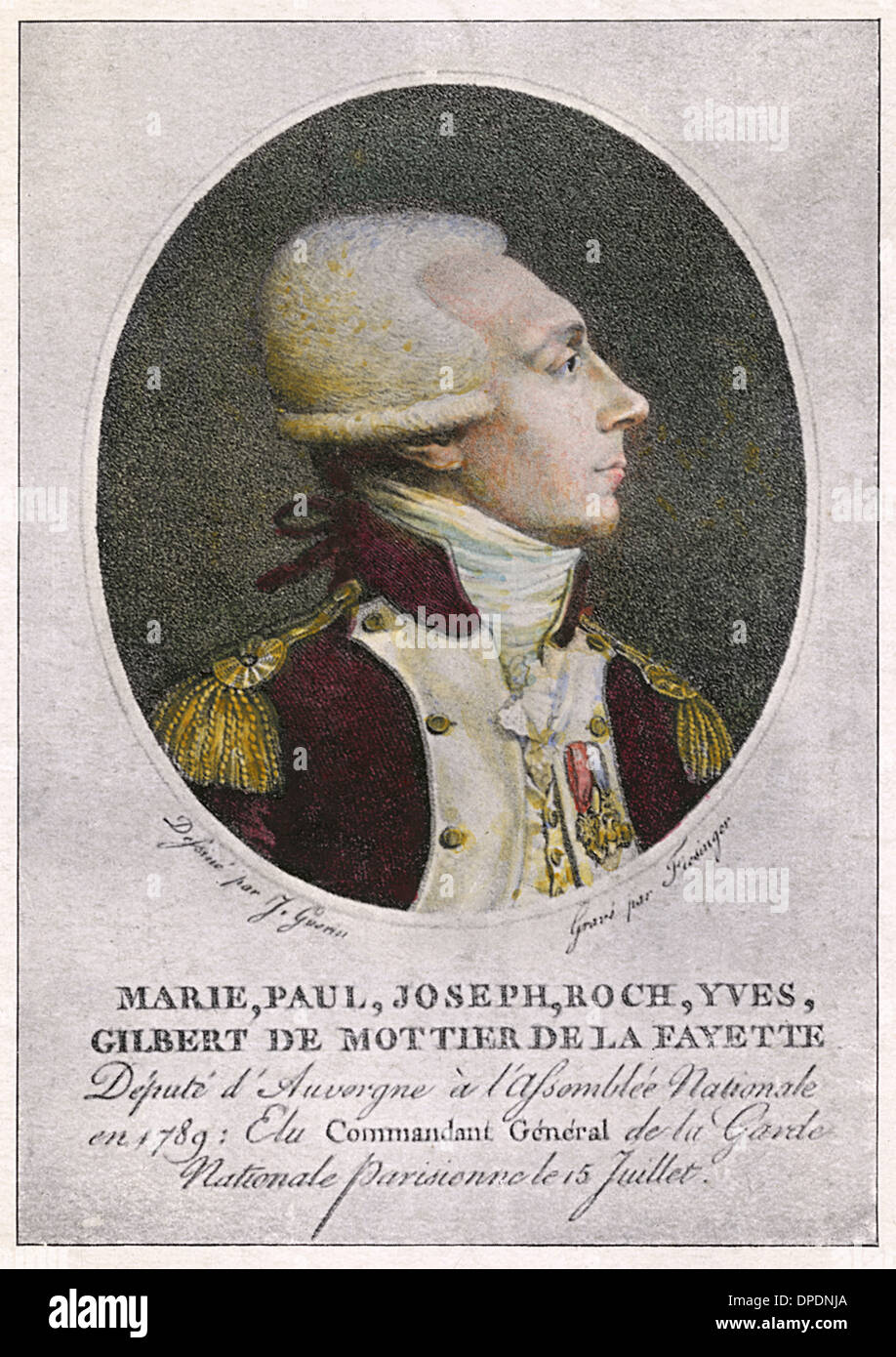 Il marchese de Lafayette Foto Stock