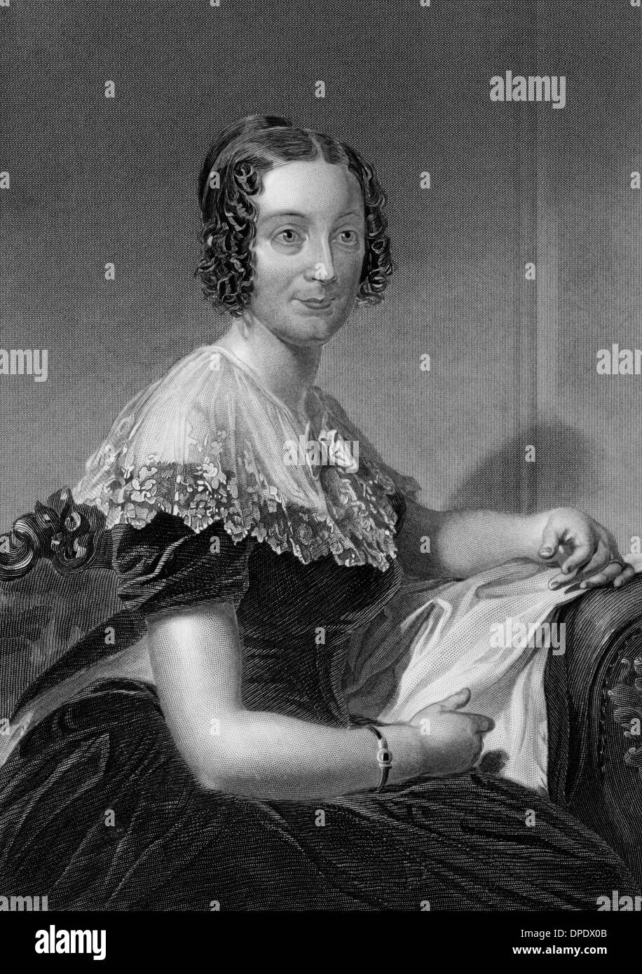 Lydia Sigourney (1712-1786) su incisione dal 1873. Famoso poeta americano durante la prima metà del XIX secolo. Foto Stock