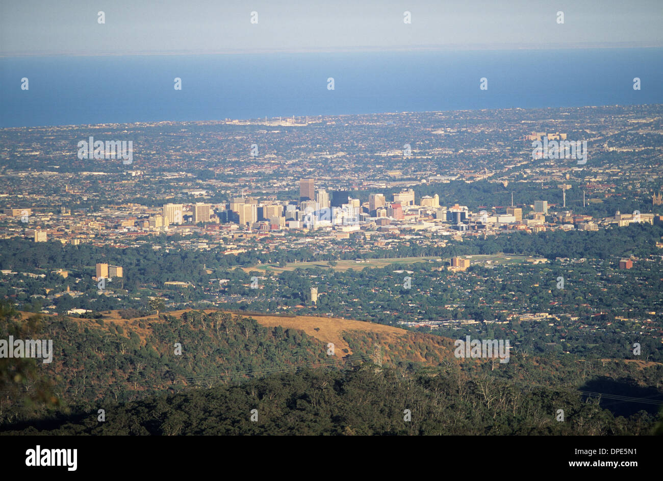 In Australia, in Sud Australia, Adelaide, vista sulla città dalle colline di Adelaide. Foto Stock