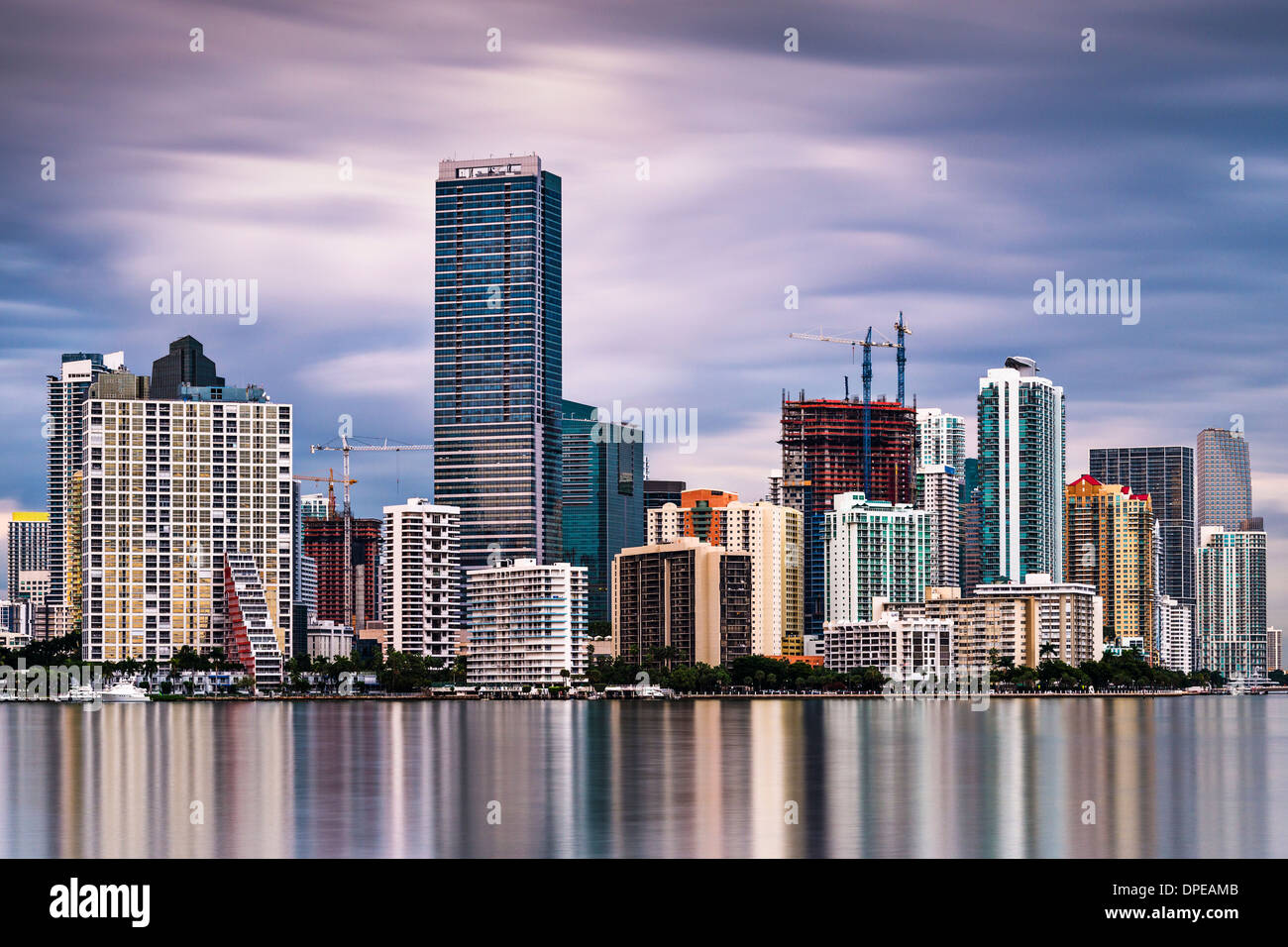 Skyline di Miami, Florida, Stati Uniti d'America. Foto Stock