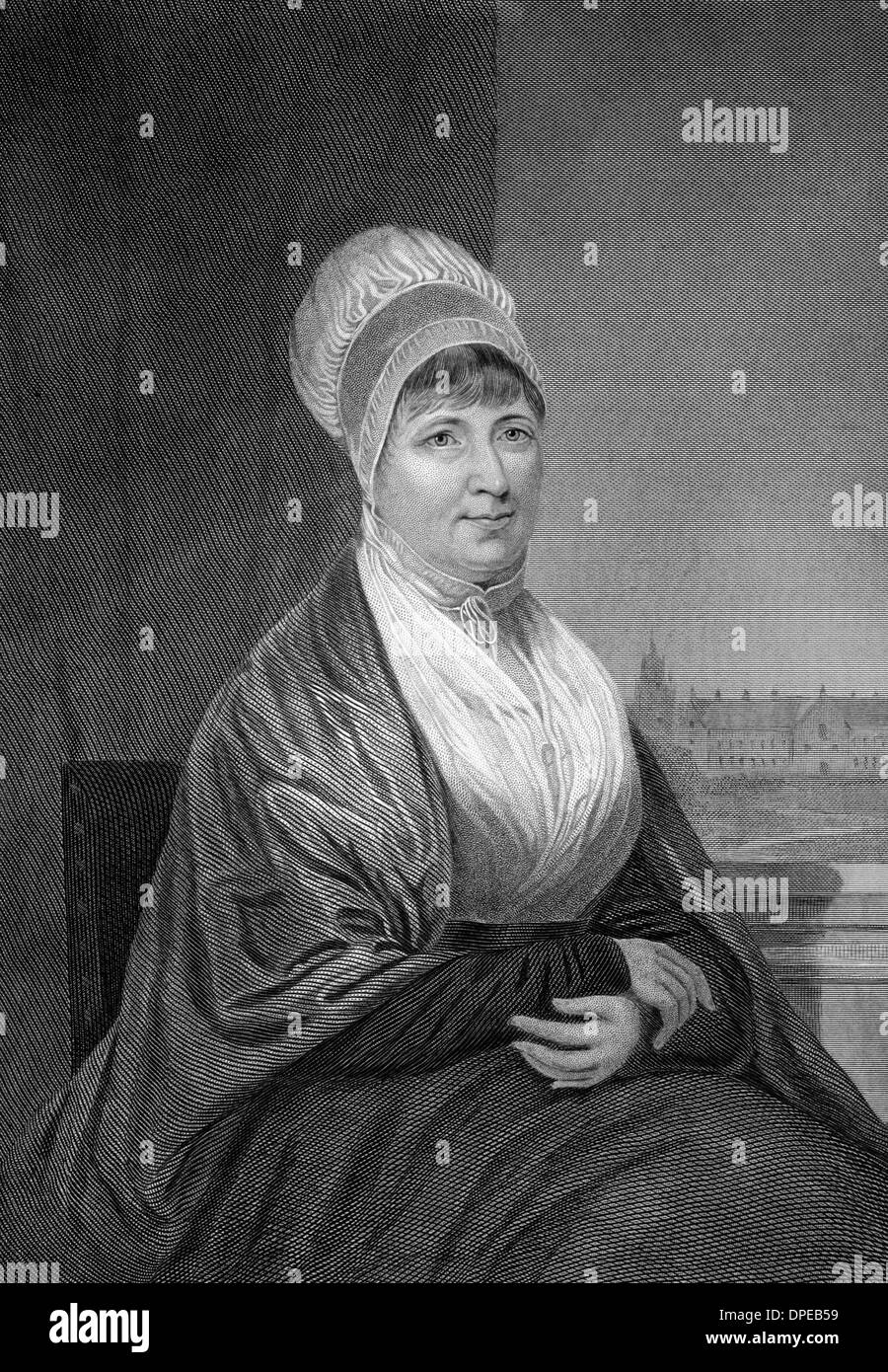 Elizabeth Fry (1780-1845) su incisione dal 1873. Prigione inglese reformer, Riformista Sociale Cristiano e filantropo. Foto Stock