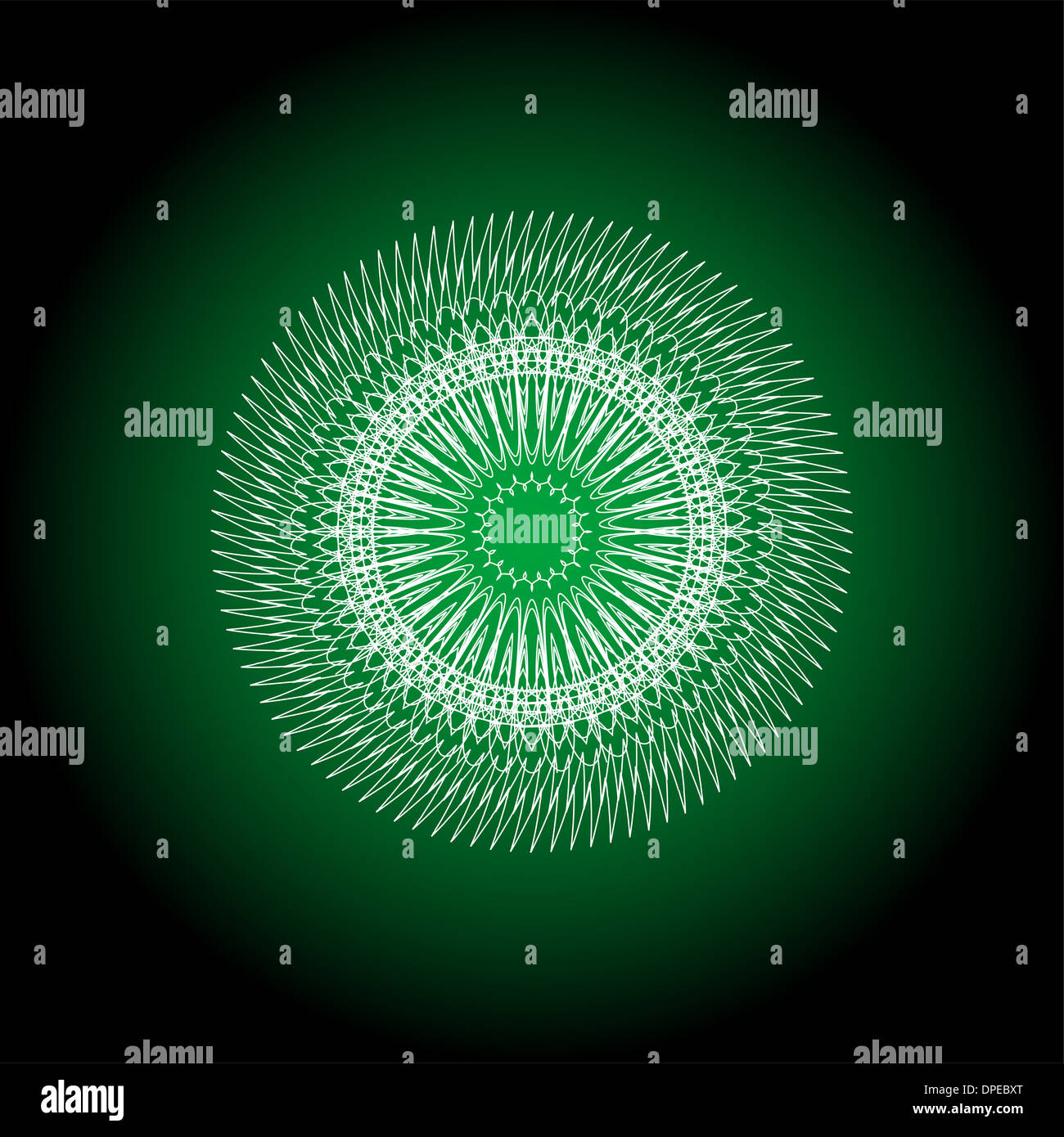 Modello di voucher con arabescato pattern (watermark) e bordo Foto Stock