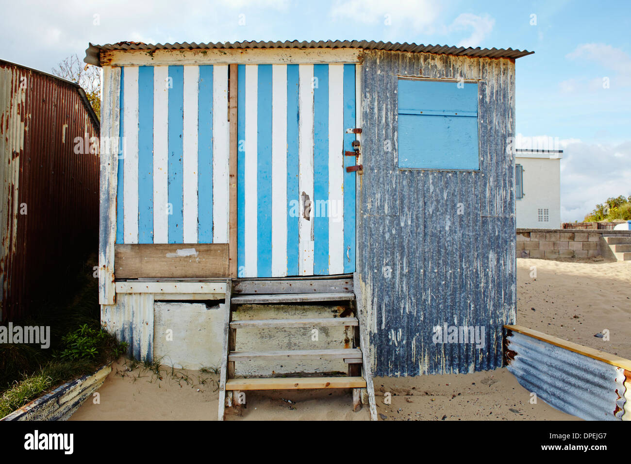 Beach Hut a Abersoch, north Wales UK Foto Stock