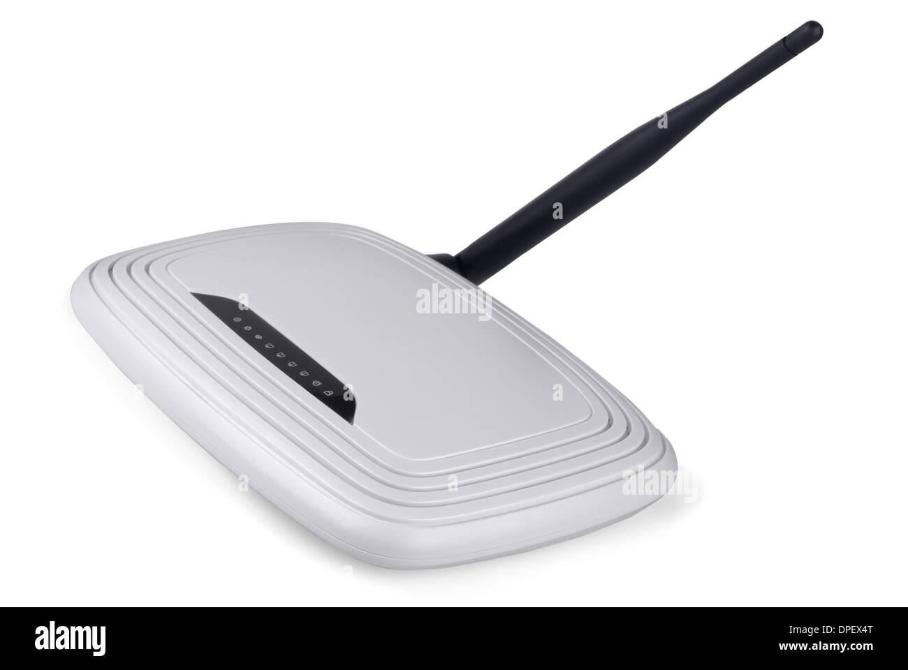 Router wireless su sfondo bianco Foto Stock