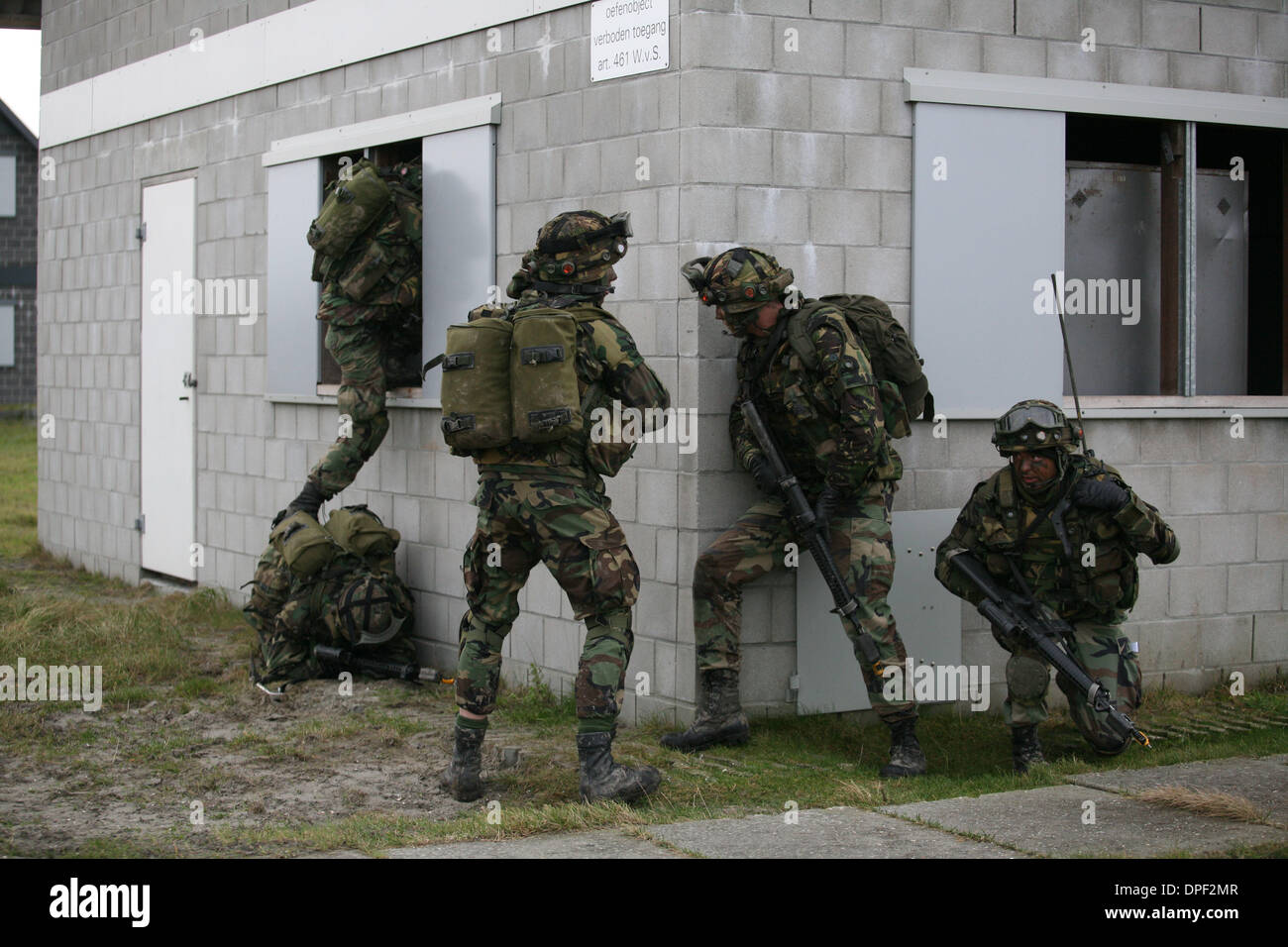 La formazione dei militari olandesi Foto Stock