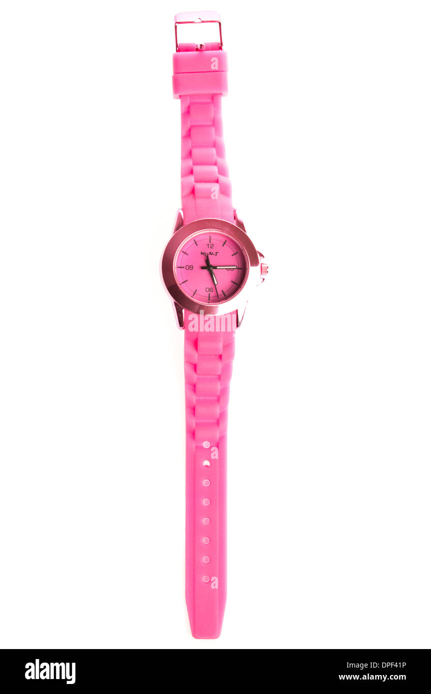 Rosa moderno orologio da polso Foto Stock