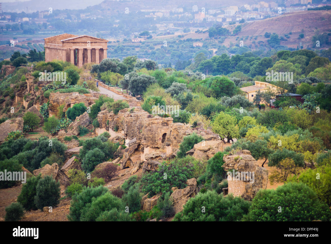 Tempio della Concordia (Tempio della Concordia), Valle dei Templi, Agrigento, sito UNESCO, Sicilia, Italia Foto Stock