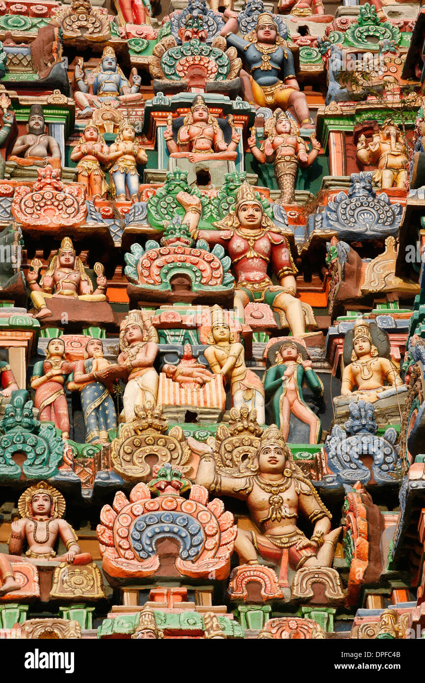 Gopuram nel tempio di Darasuram, Darasuram, Tamil Nadu, India, Asia Foto Stock